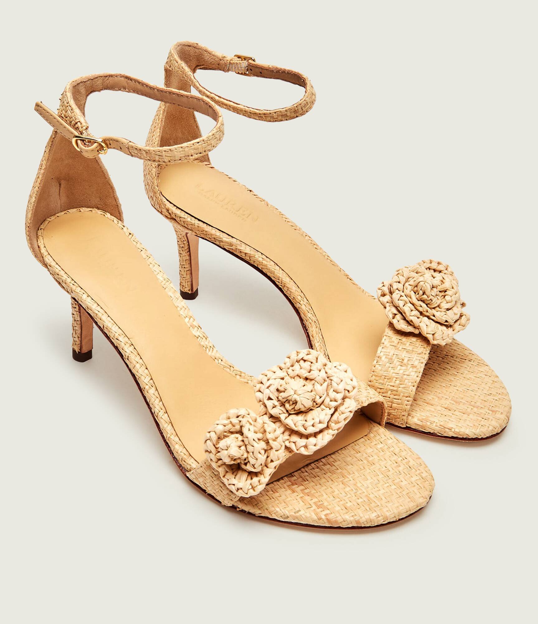 Lauren Ralph Lauren Sandale cu toc subțire Allie cu adaos de piele