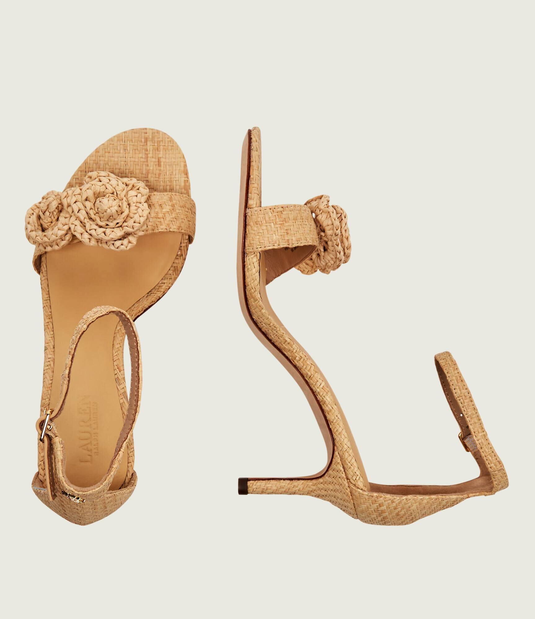 Lauren Ralph Lauren Sandale cu toc subțire Allie cu adaos de piele