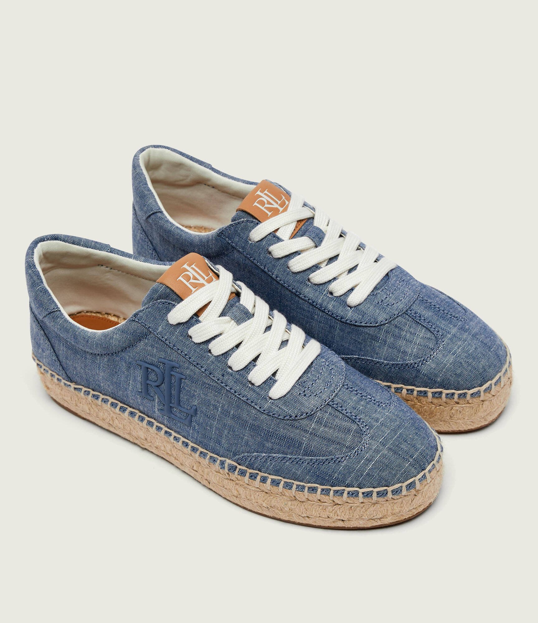 Lauren Ralph Lauren Sneakers Luize Chambray cu adaos de piele