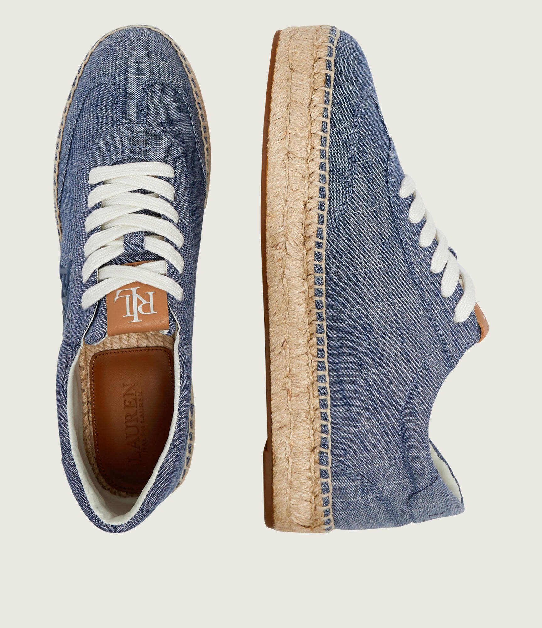 Lauren Ralph Lauren Sneakers Luize Chambray cu adaos de piele