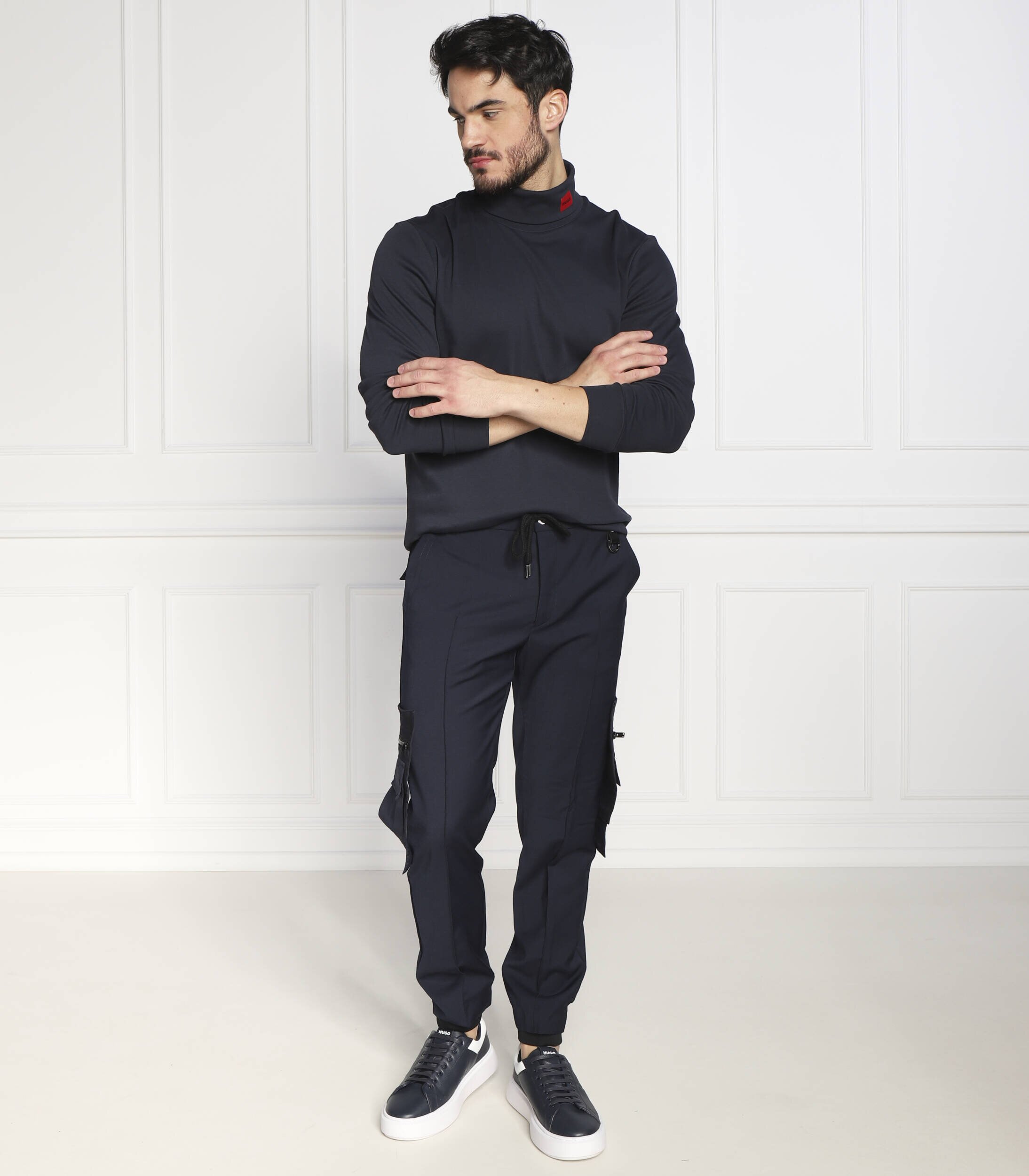 LES HOMMES de lână pantaloni cargo | regular fit