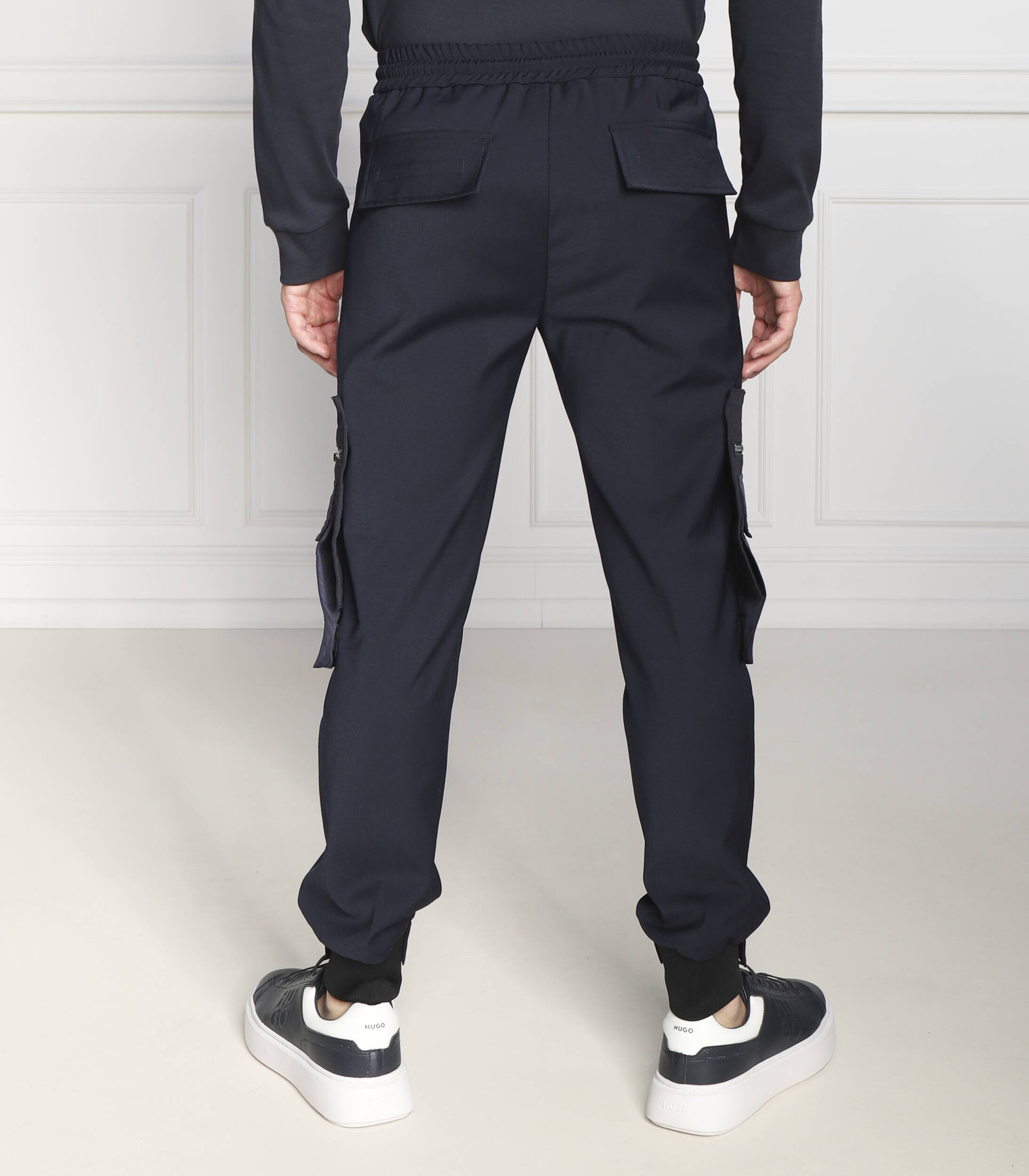 LES HOMMES de lână pantaloni cargo | regular fit