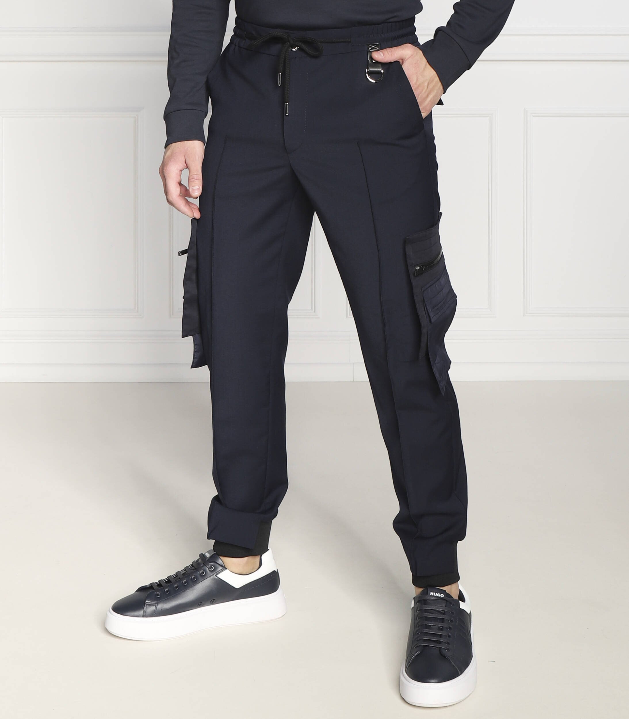 LES HOMMES de lână pantaloni cargo | regular fit