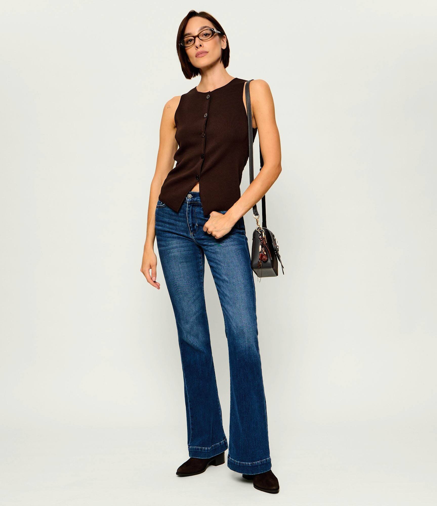 Liu Jo Blugi Authentic Beat | flare fit cu adaos de lână