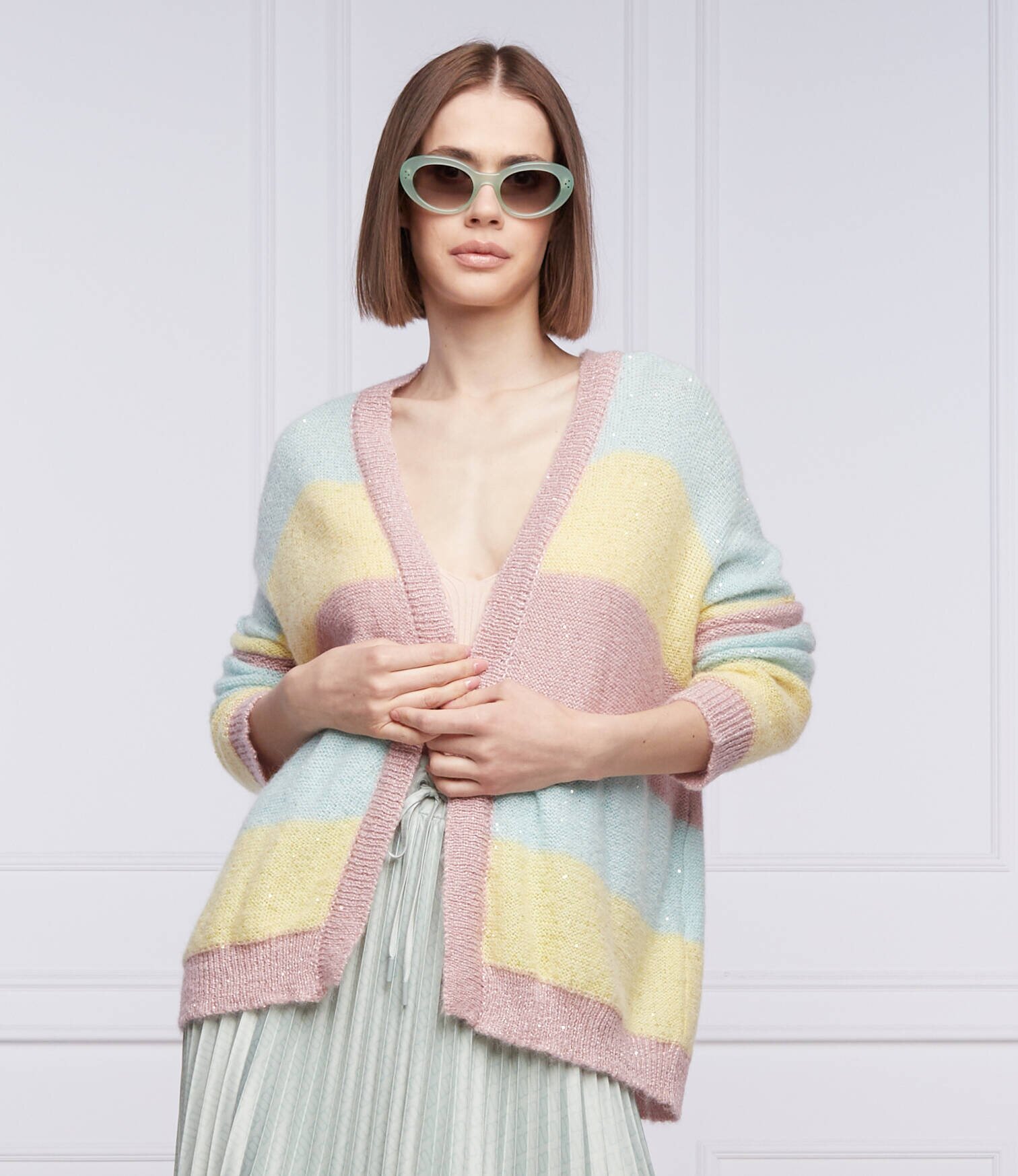 Liu Jo Cardigan APERTA | Relaxed fit cu adaos de lână