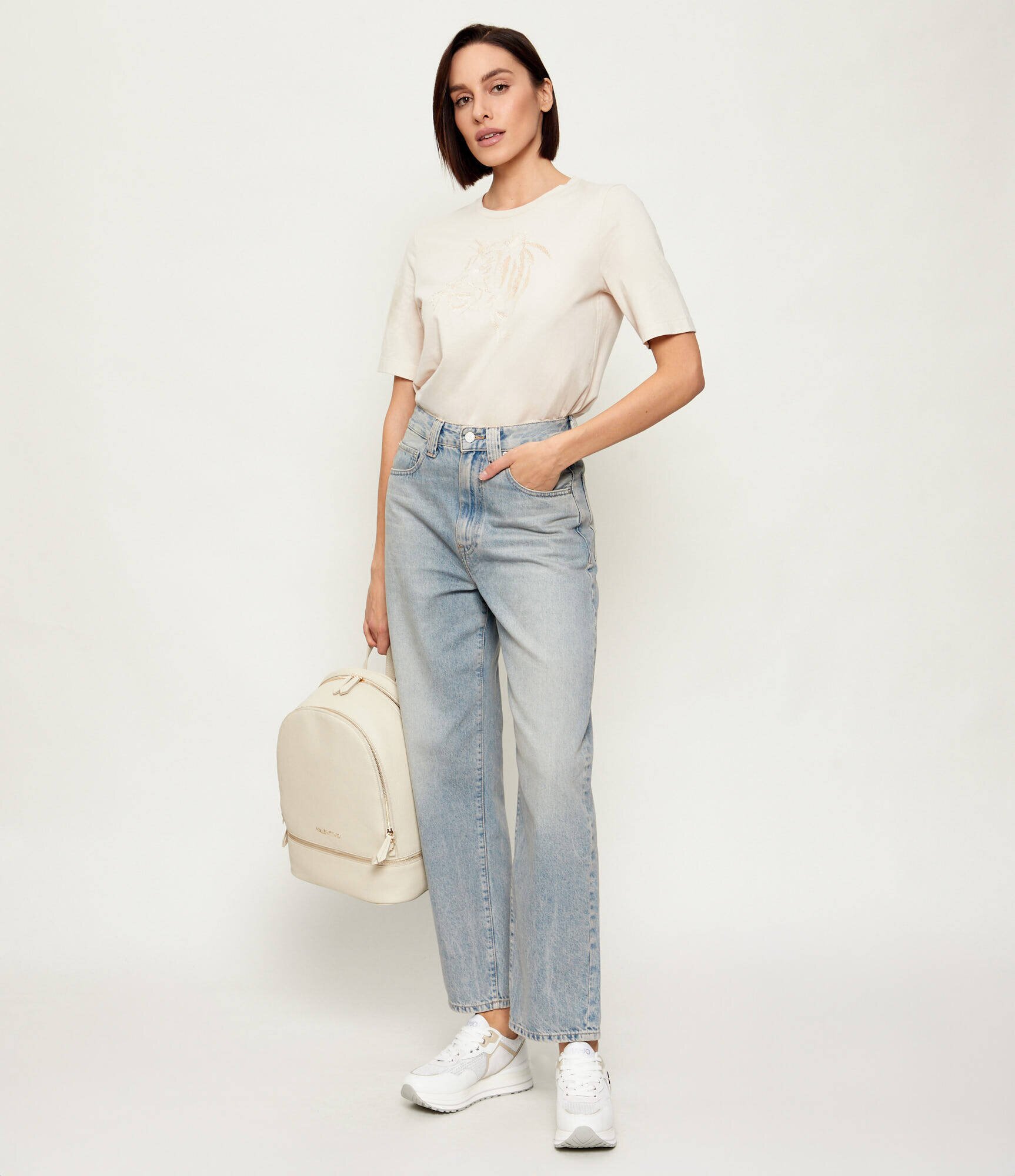 Liu Jo Sneakers MAXI WONDER 01 cu adaos de piele