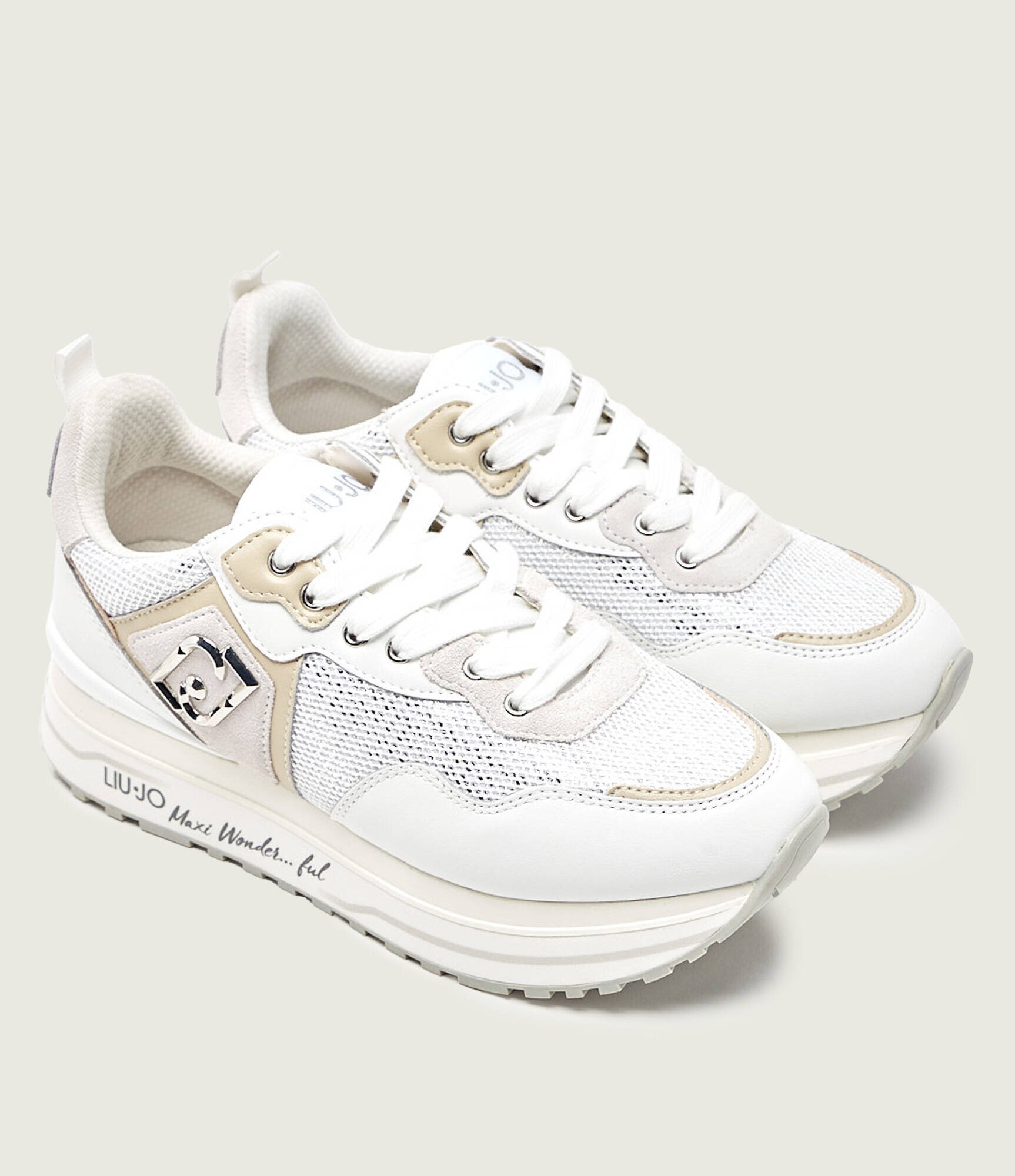 Liu Jo Sneakers MAXI WONDER 01 cu adaos de piele