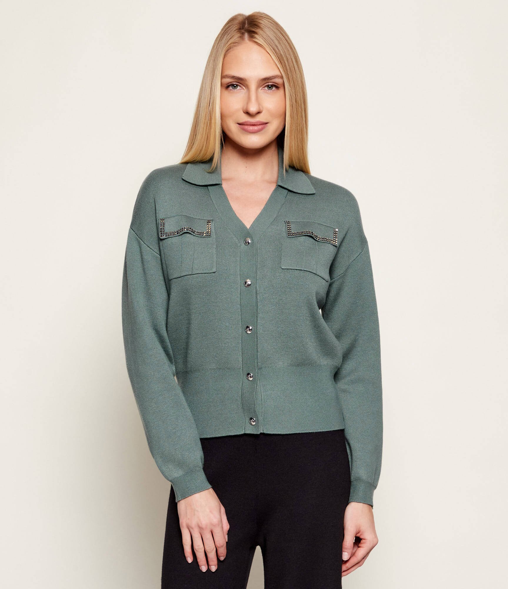 Liu Jo Sport Cardigan | Loose fit cu adaos de mătase
