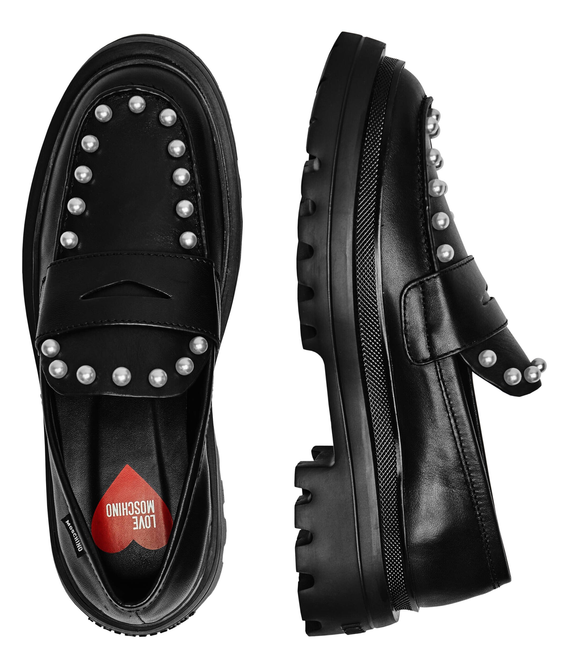 Love Moschino De piele pantofi loafer