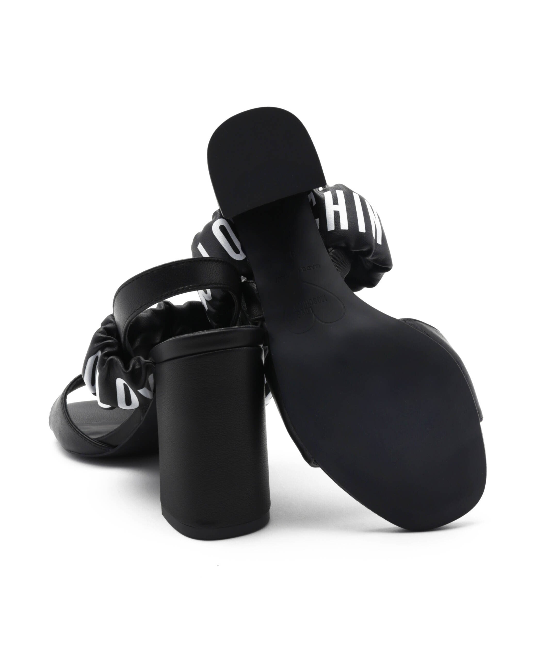 Love Moschino De piele sandale cu toc gros