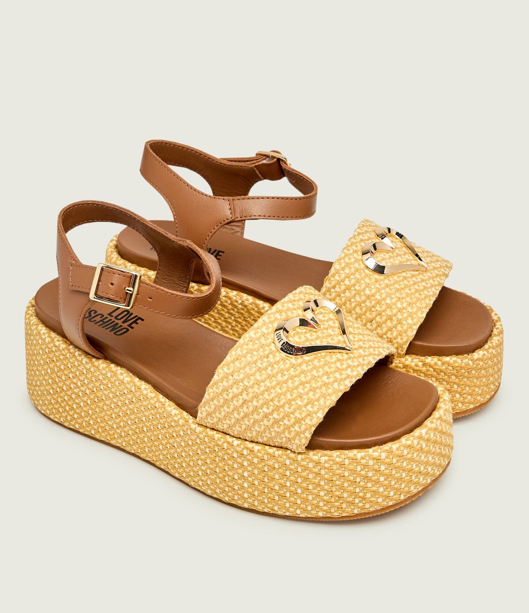 Love Moschino Sandale cu adaos de piele