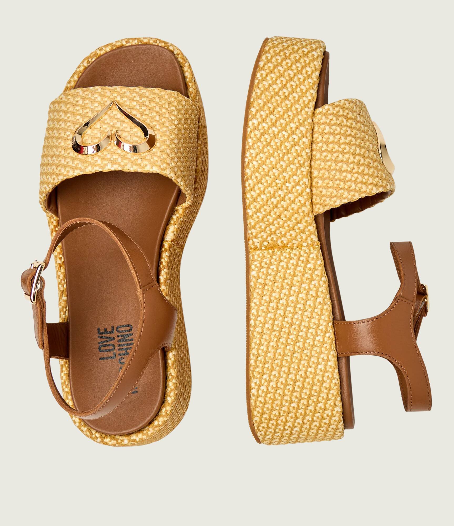 Love Moschino Sandale cu adaos de piele