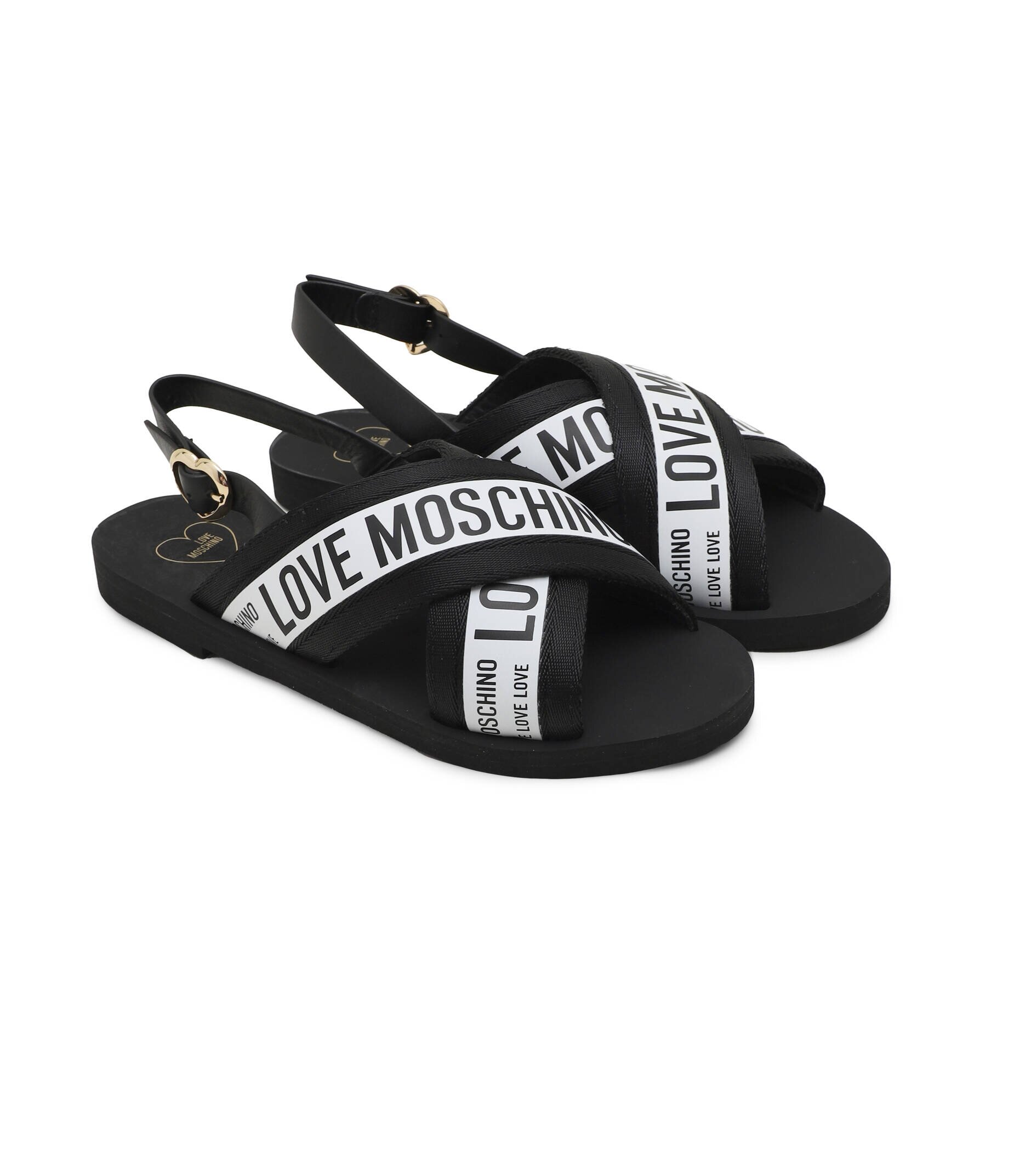 Love Moschino Sandale cu adaos de piele