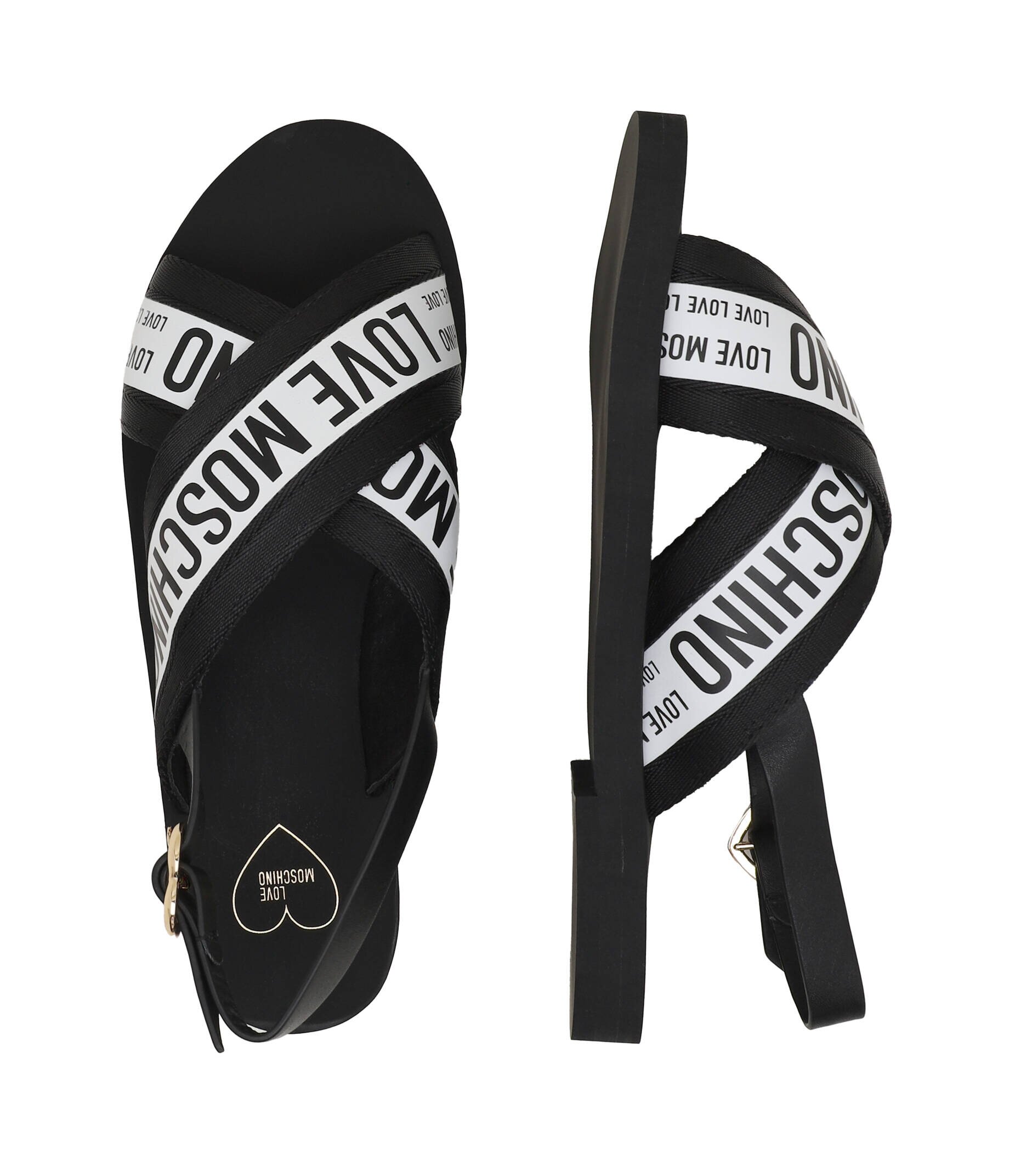 Love Moschino Sandale cu adaos de piele