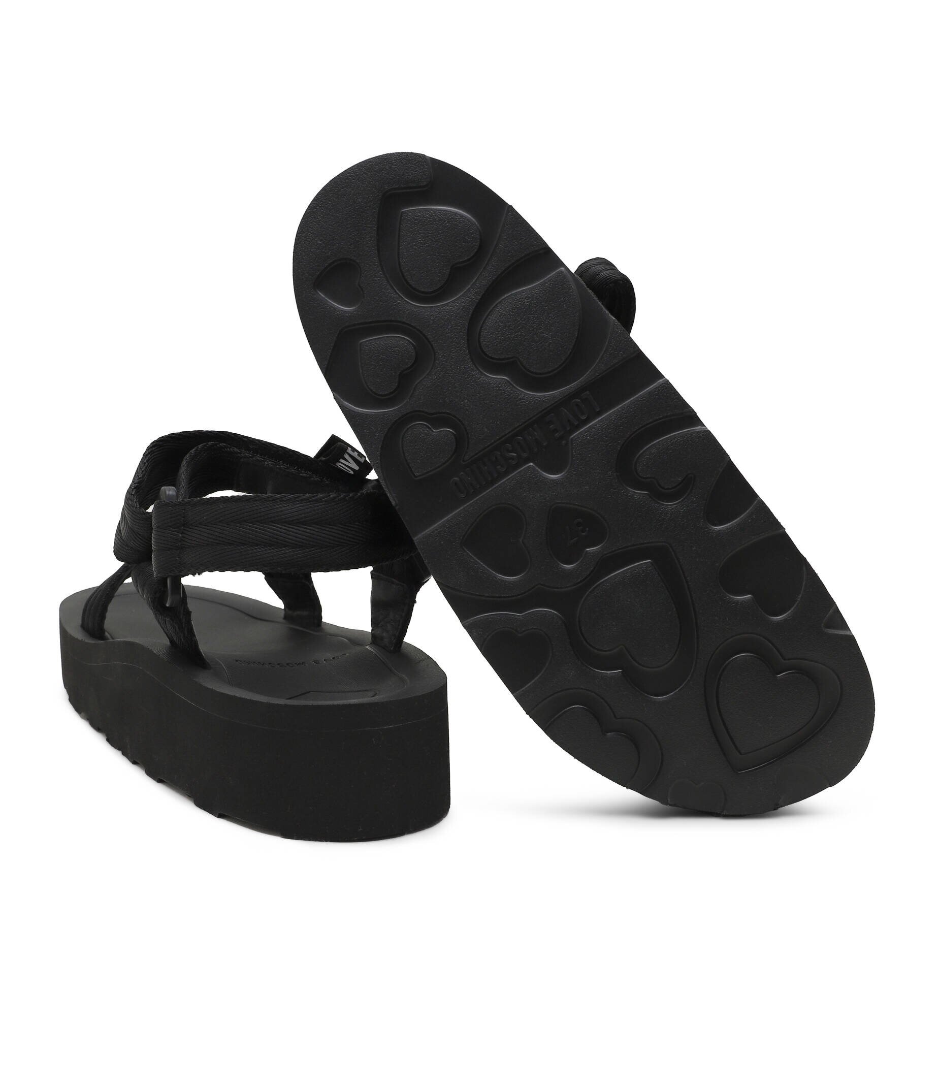 Love Moschino Sandale cu adaos de piele