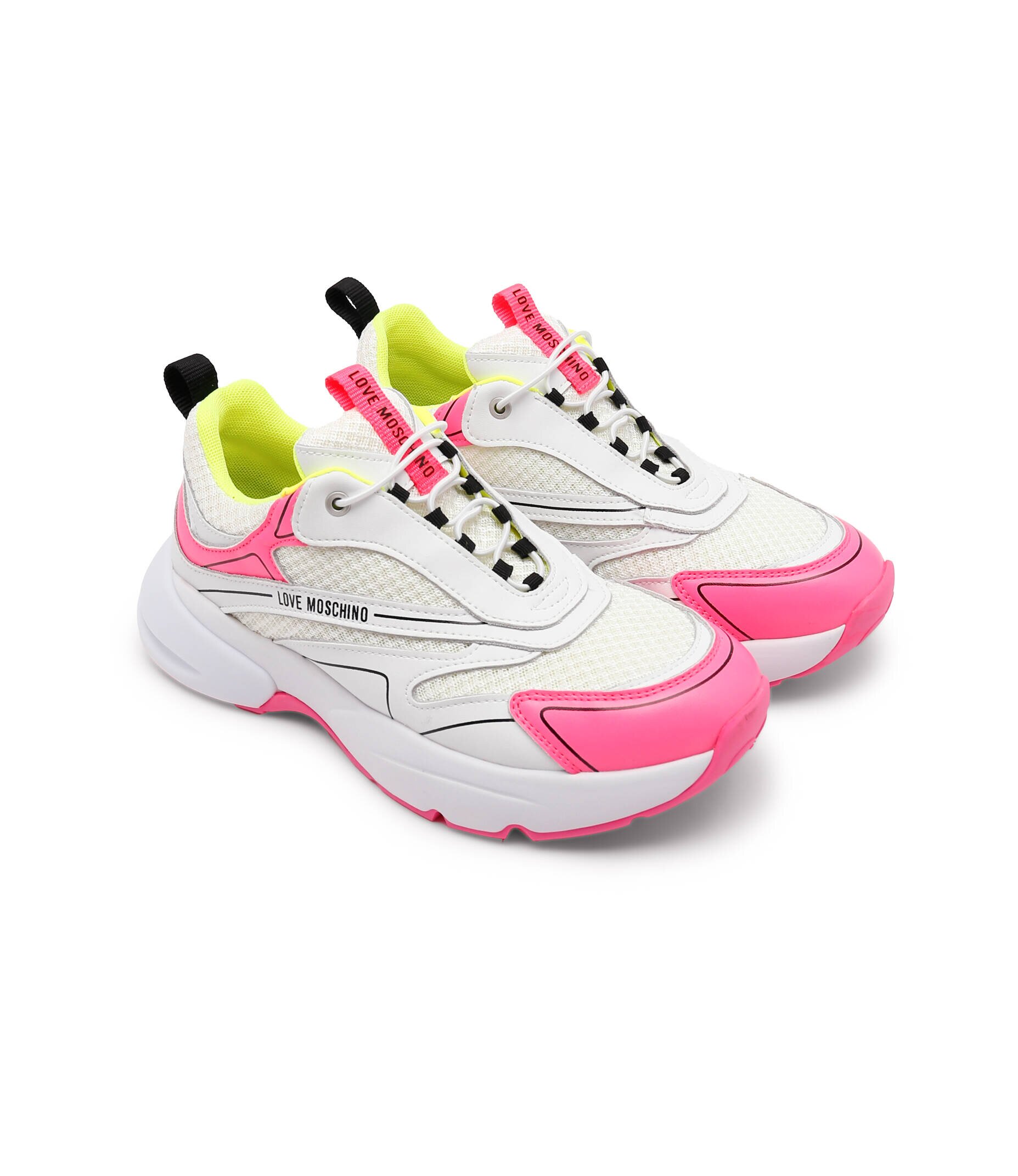 Love Moschino Sneakers cu adaos de piele