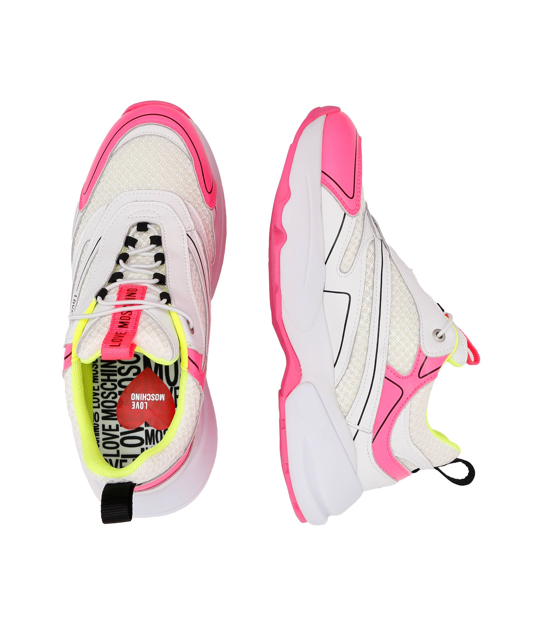 Love Moschino Sneakers cu adaos de piele