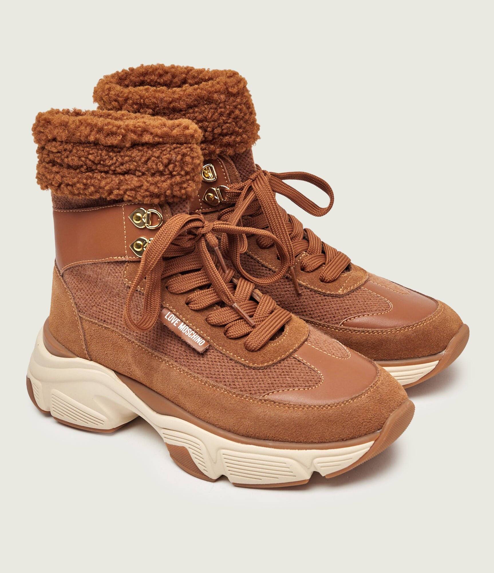 Love Moschino Sneakers | piele întoarsă | shearling