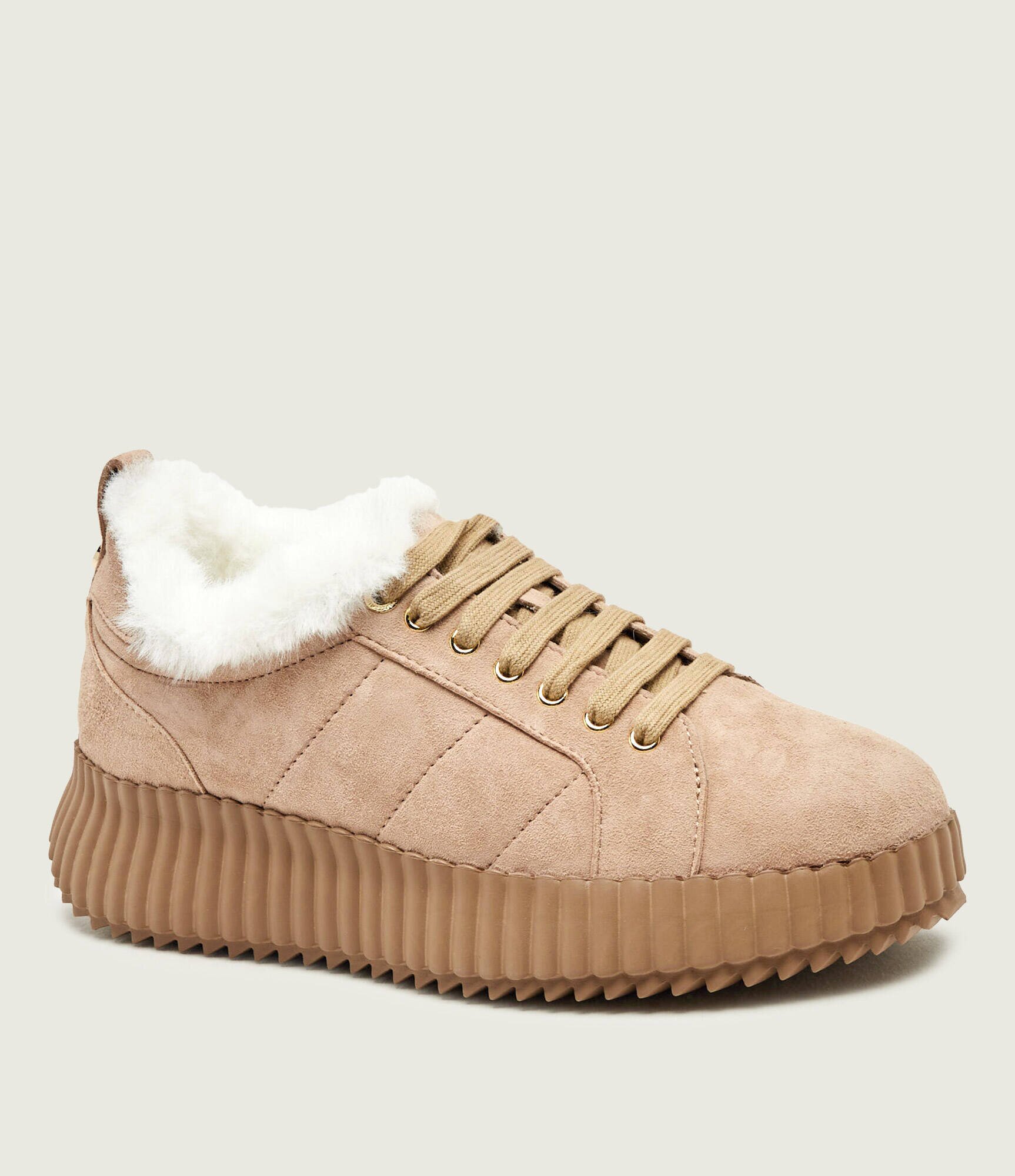Marc Cain Căptușite sneakers | piele întoarsă | shearling