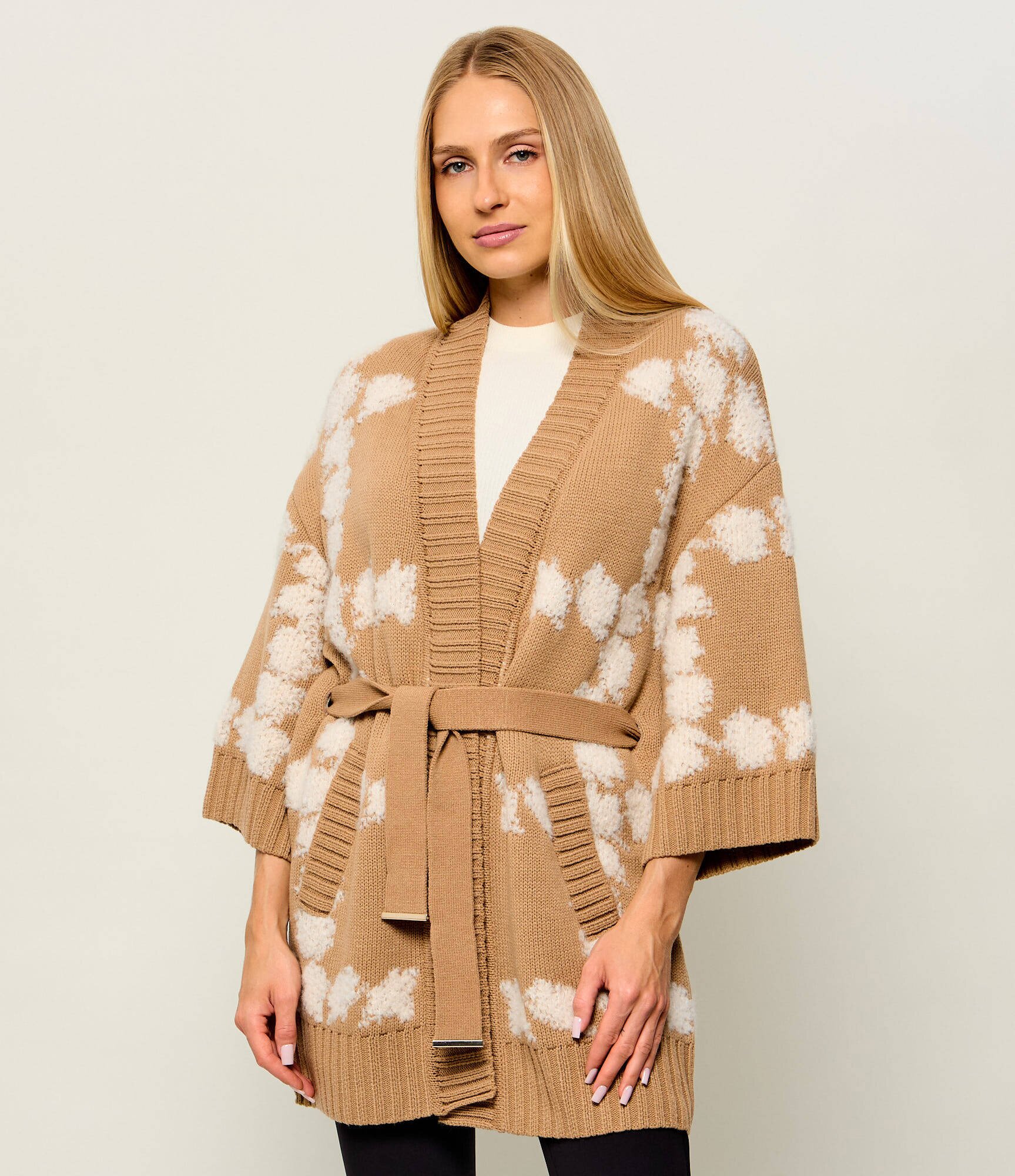Marc Cain Cardigan | Loose fit cu adaos de lână