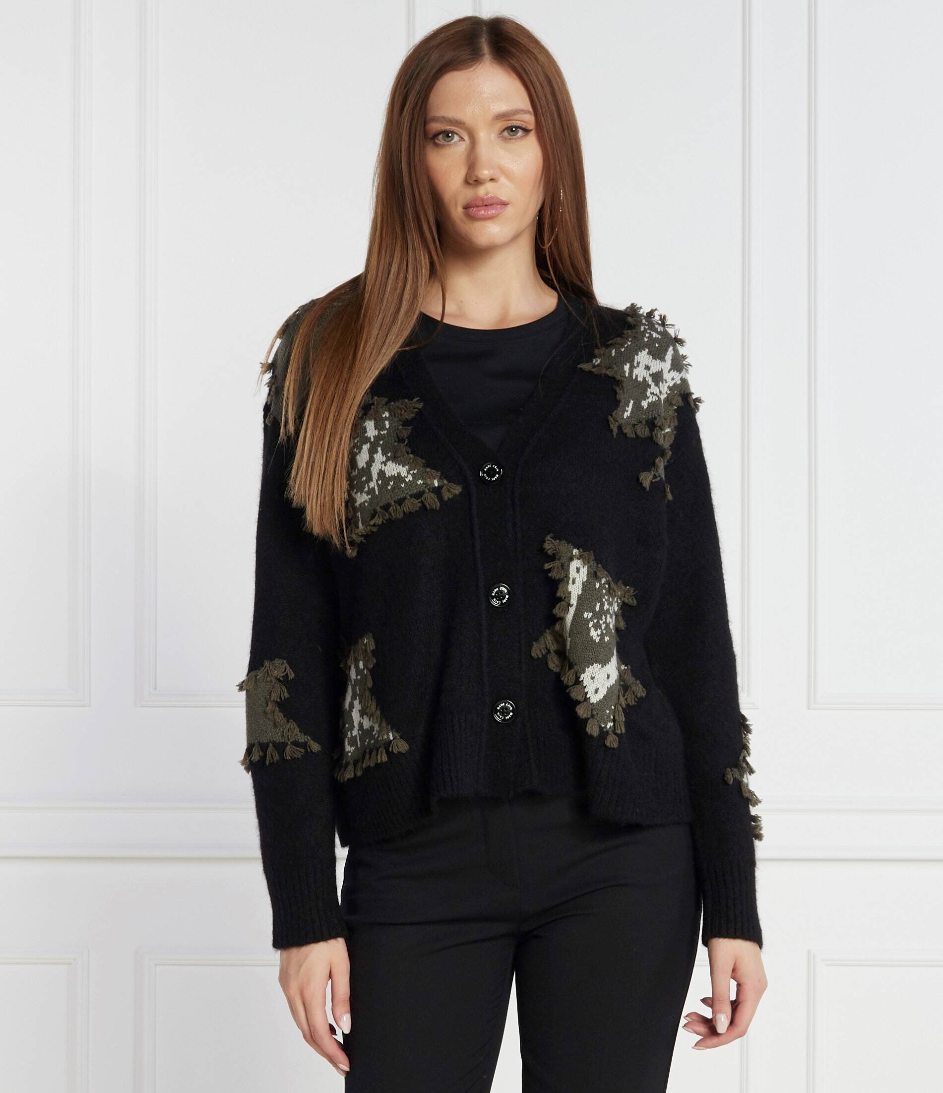 Marc Cain Cardigan | Relaxed fit cu adaos de lână