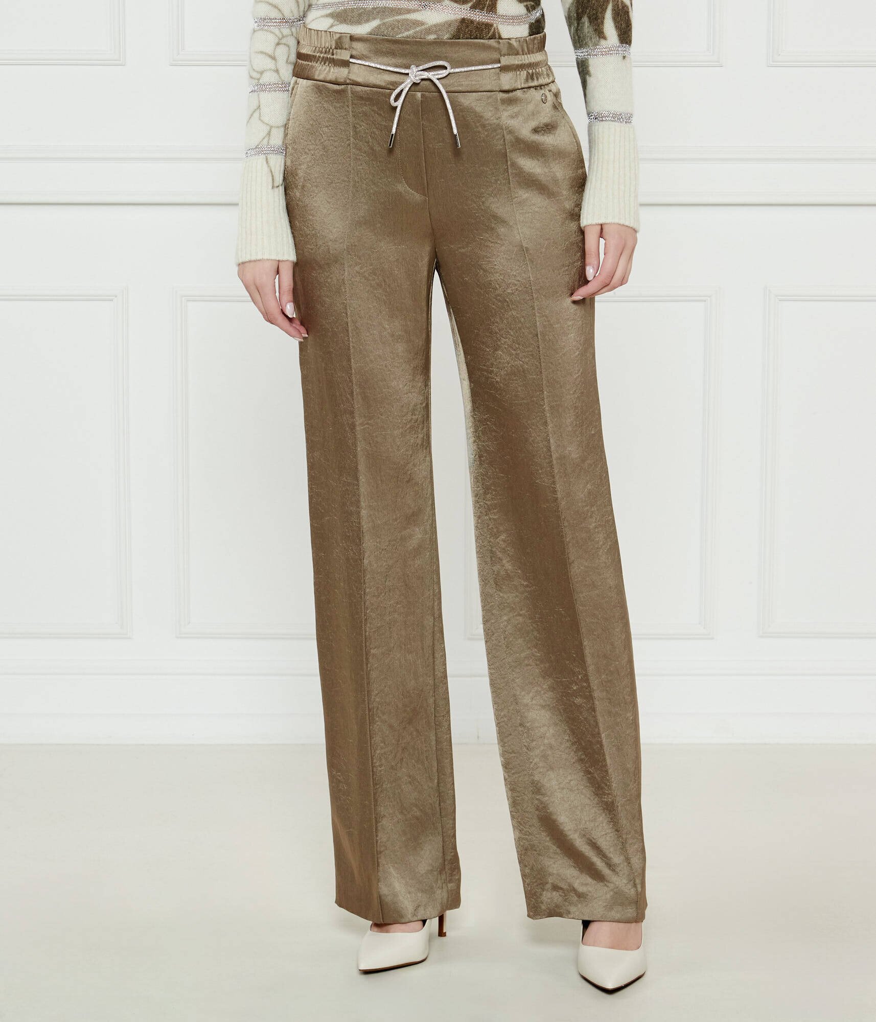 Marc Cain De satin pantaloni WASHINGTON | Loose fit | regular waist