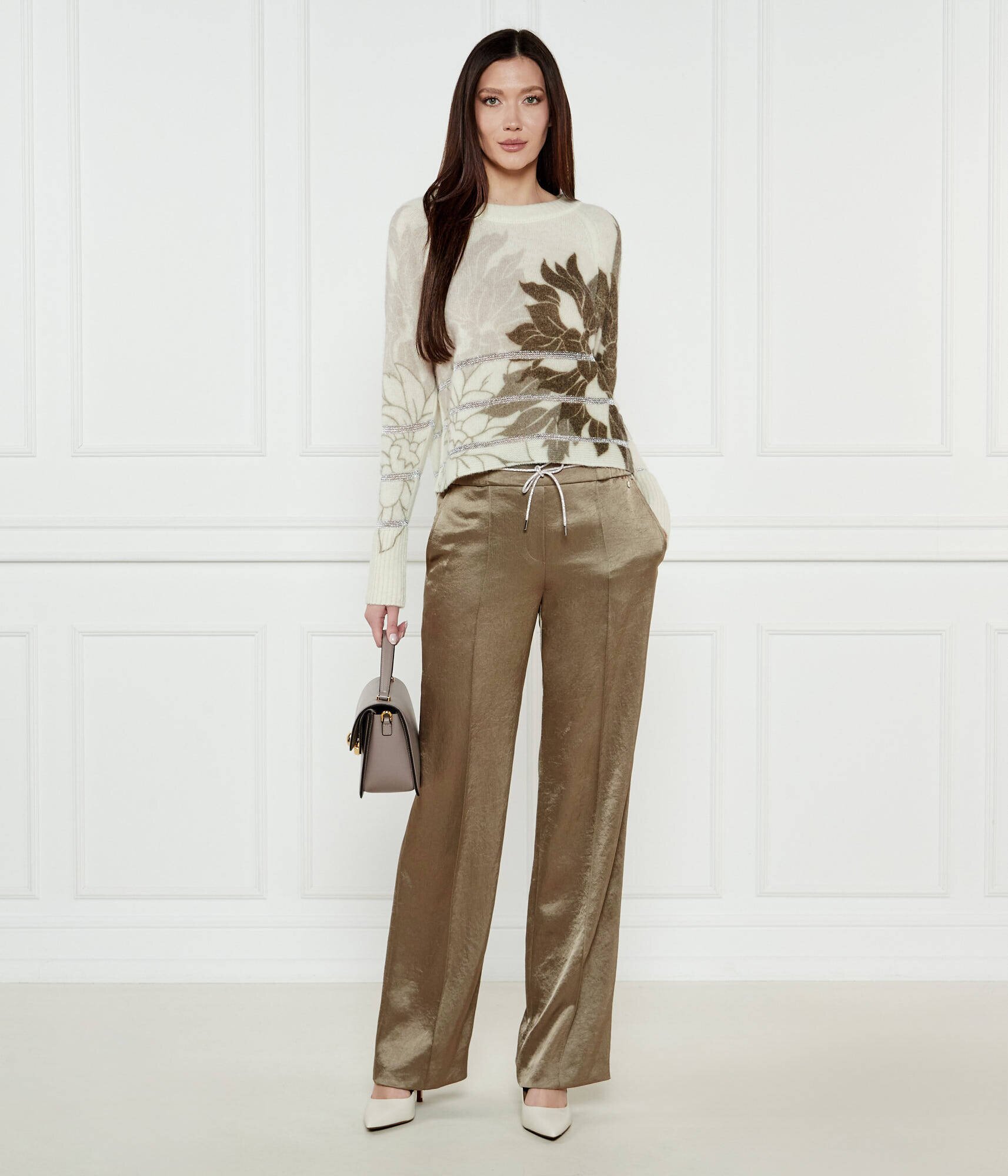 Marc Cain De satin pantaloni WASHINGTON | Loose fit | regular waist