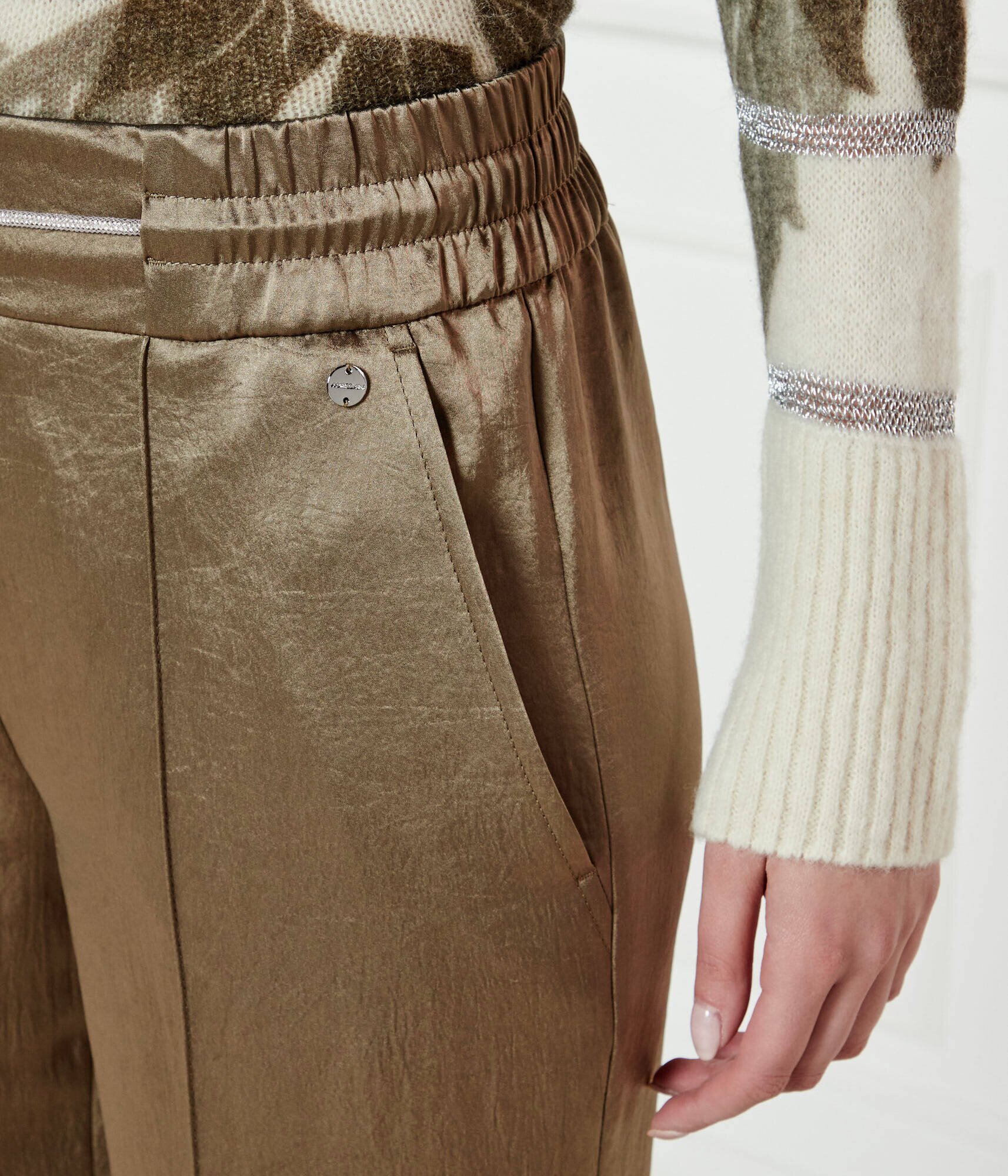 Marc Cain De satin pantaloni WASHINGTON | Loose fit | regular waist