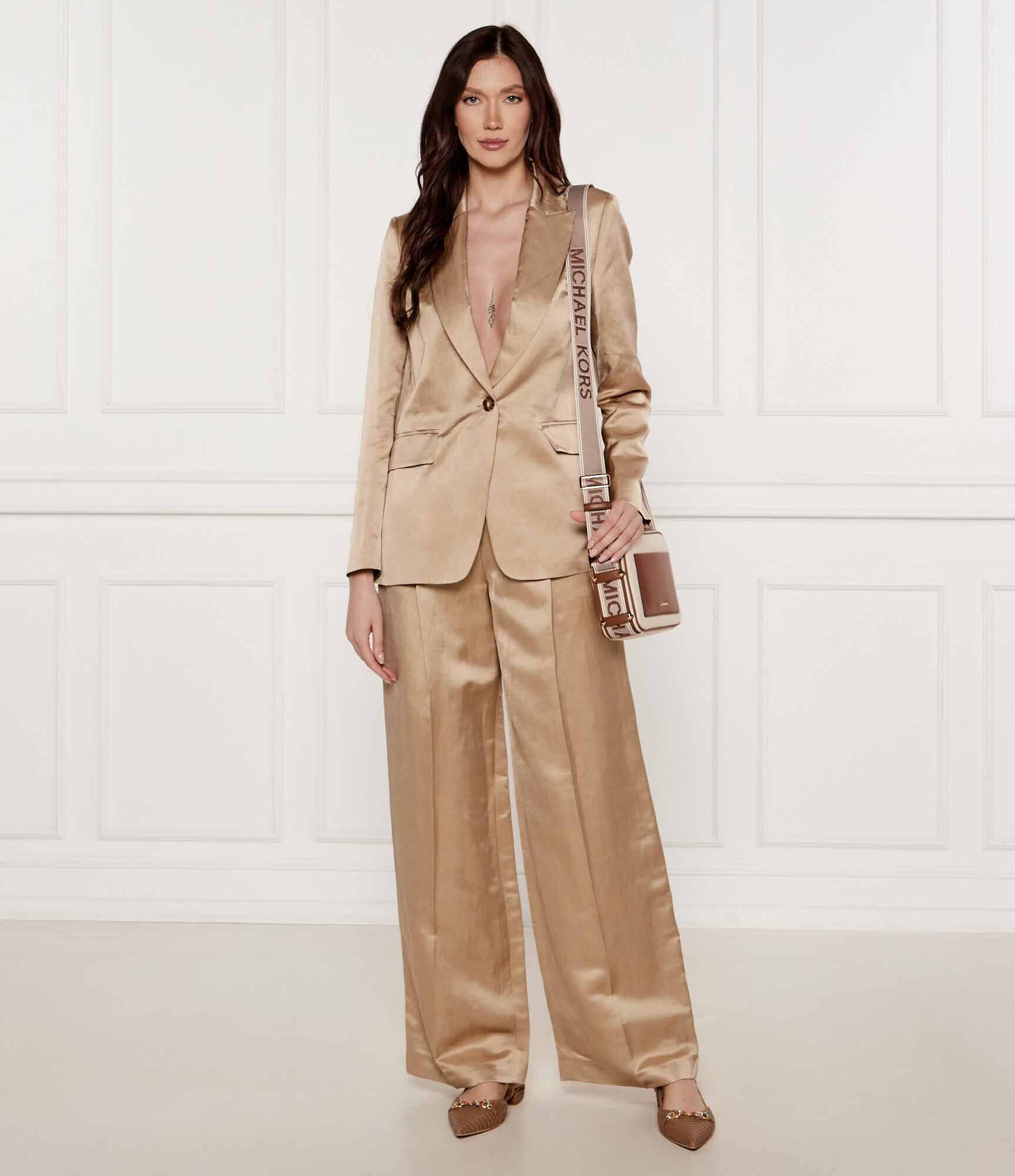 Marc Cain De satin pantaloni WICHITA | flare fit | cu adaos de in