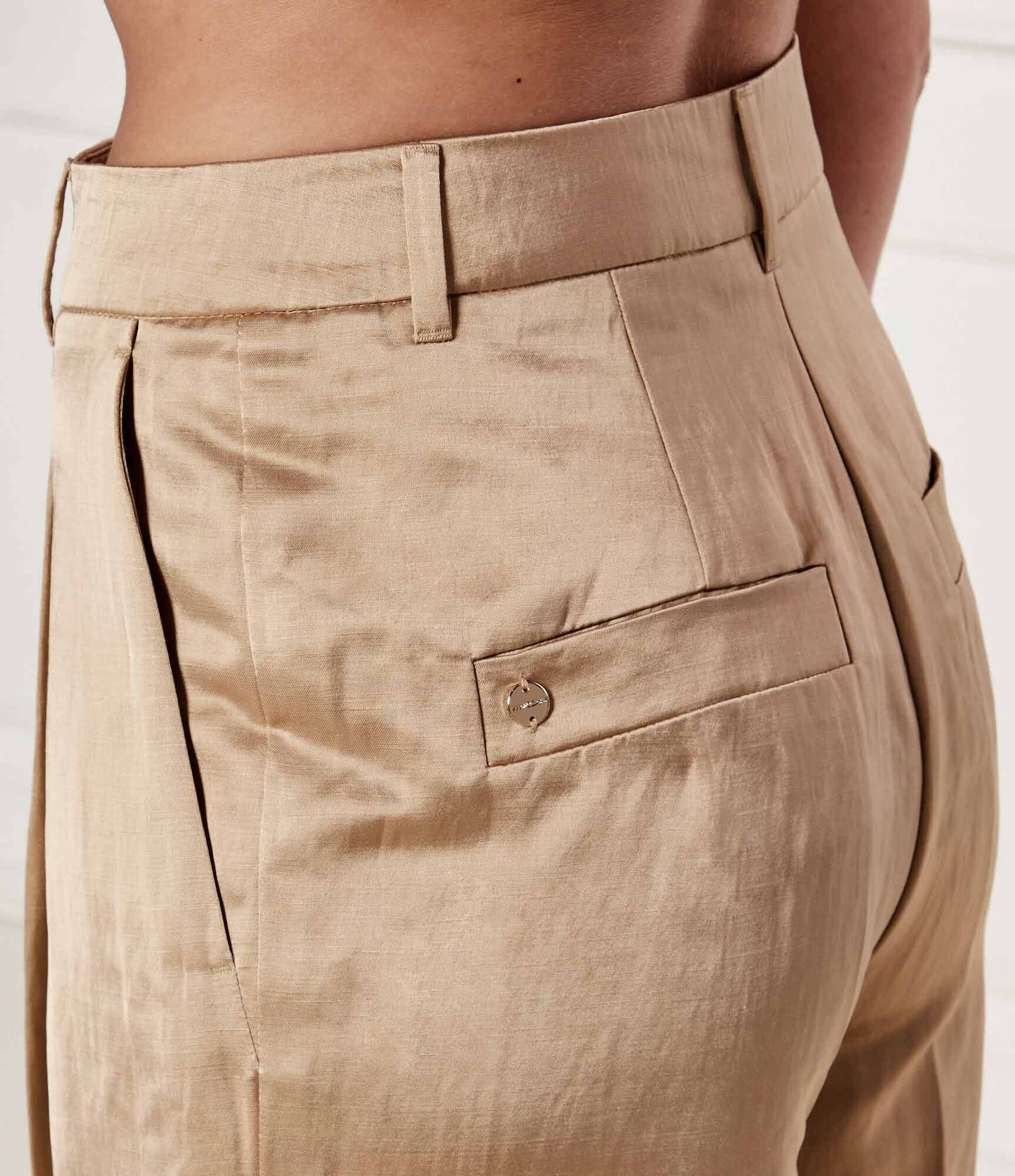 Marc Cain De satin pantaloni WICHITA | flare fit | cu adaos de in