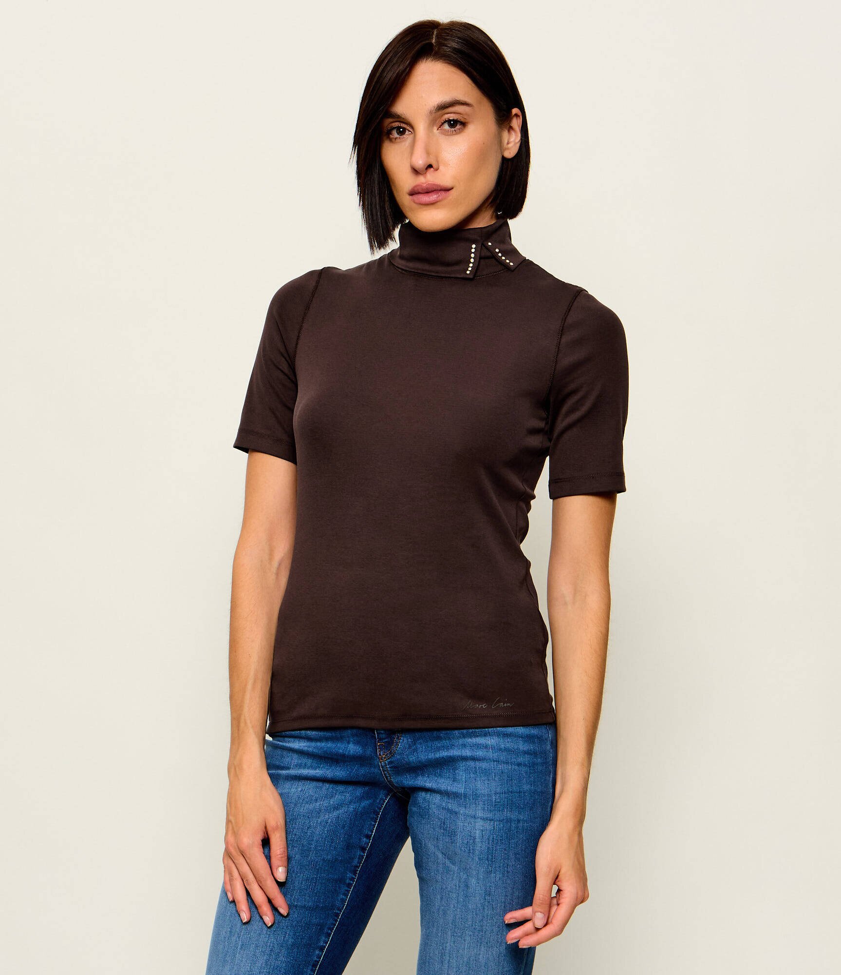 Marc Cain Guler înalt | Slim Fit