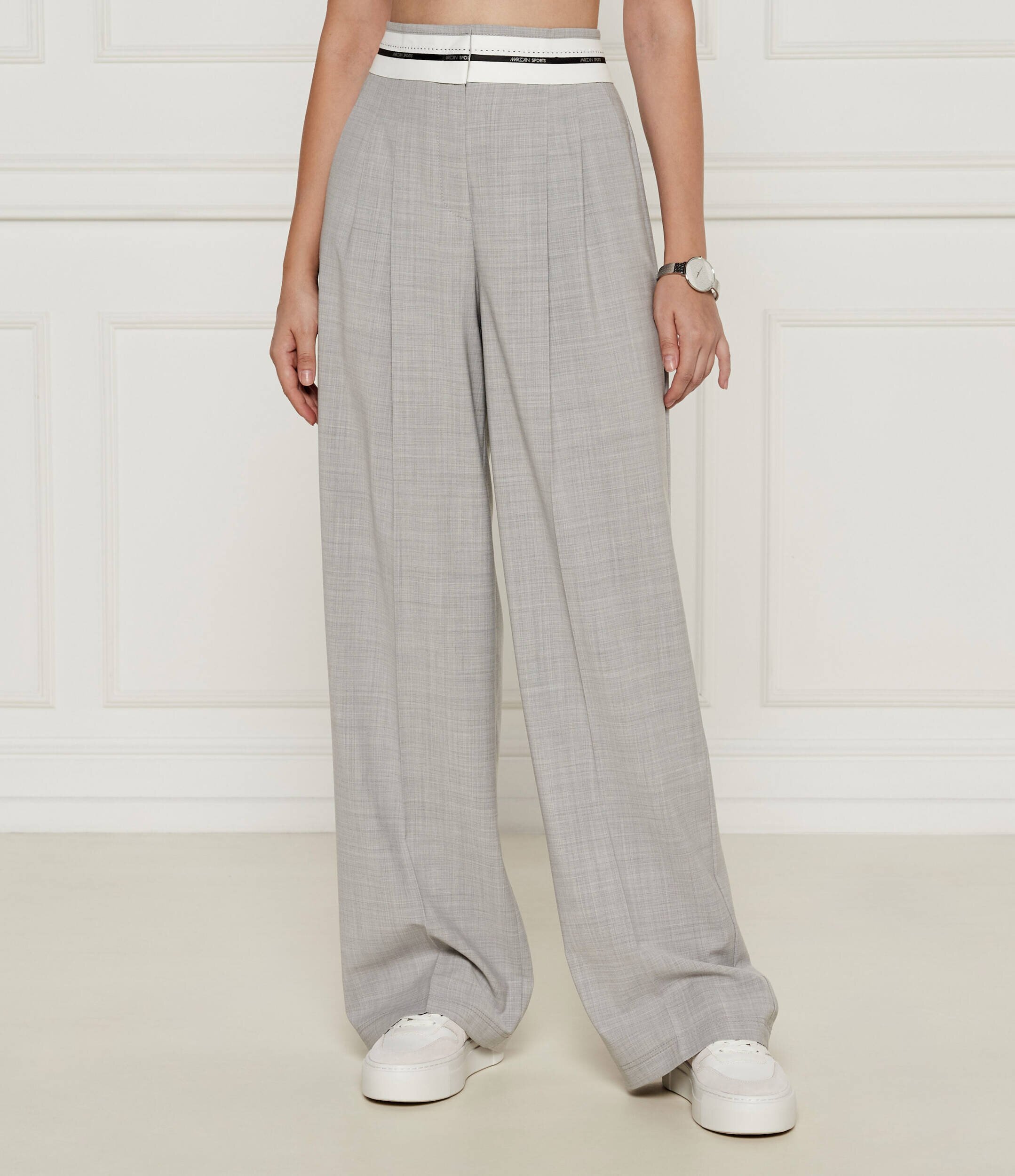 Marc Cain Pantaloni | flare fit cu adaos de lână