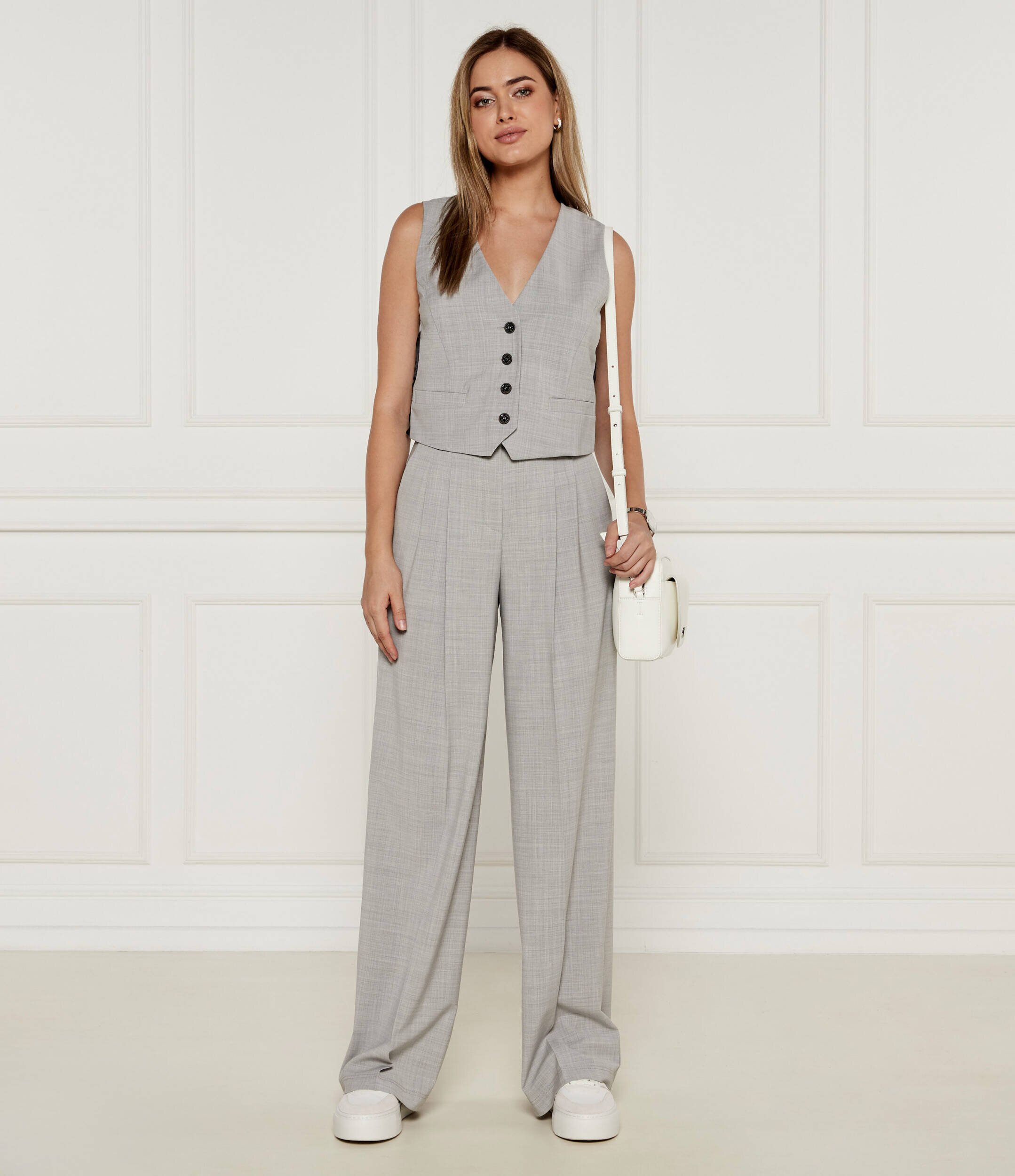 Marc Cain Pantaloni | flare fit cu adaos de lână