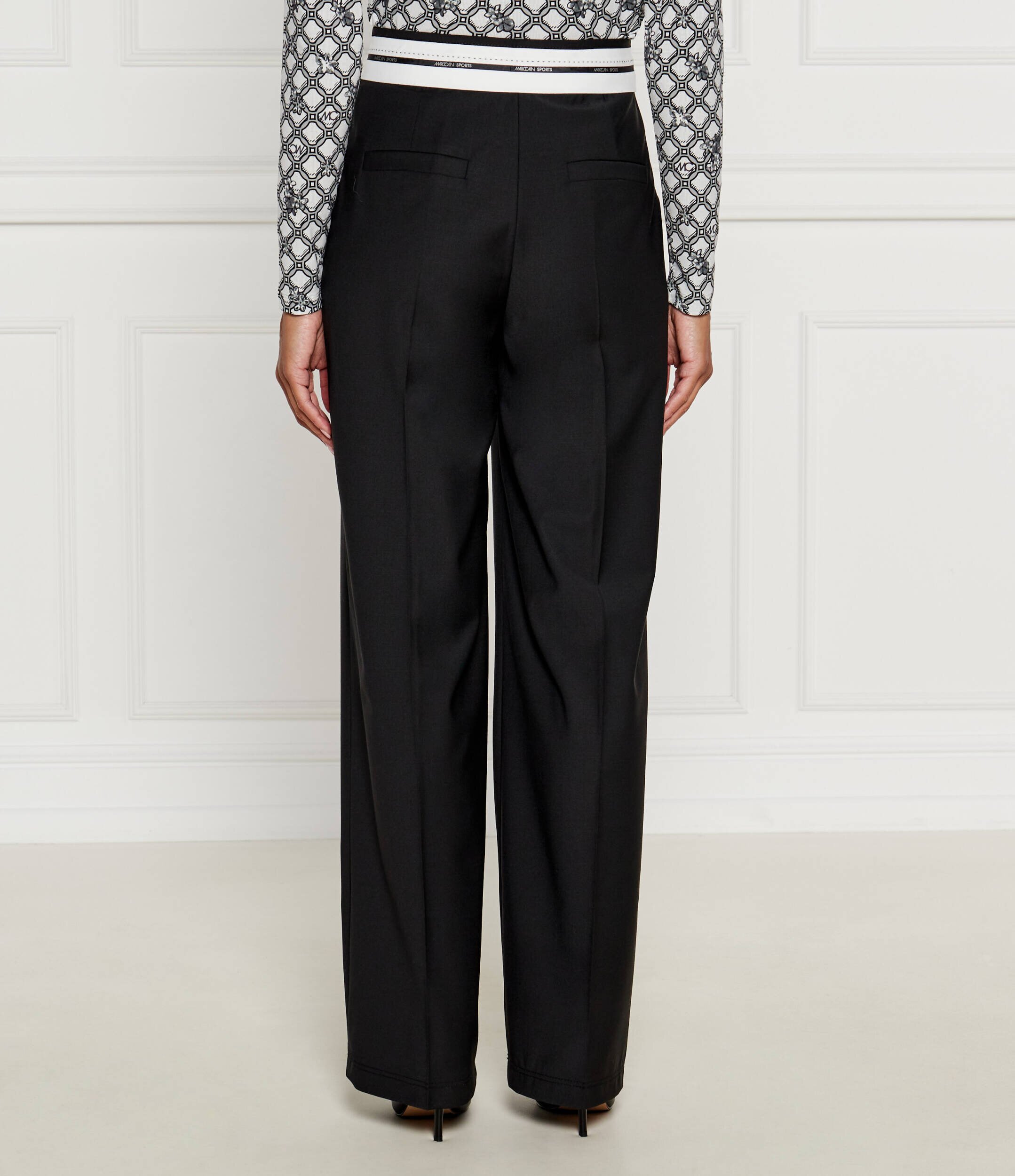Marc Cain Pantaloni | flare fit cu adaos de lână