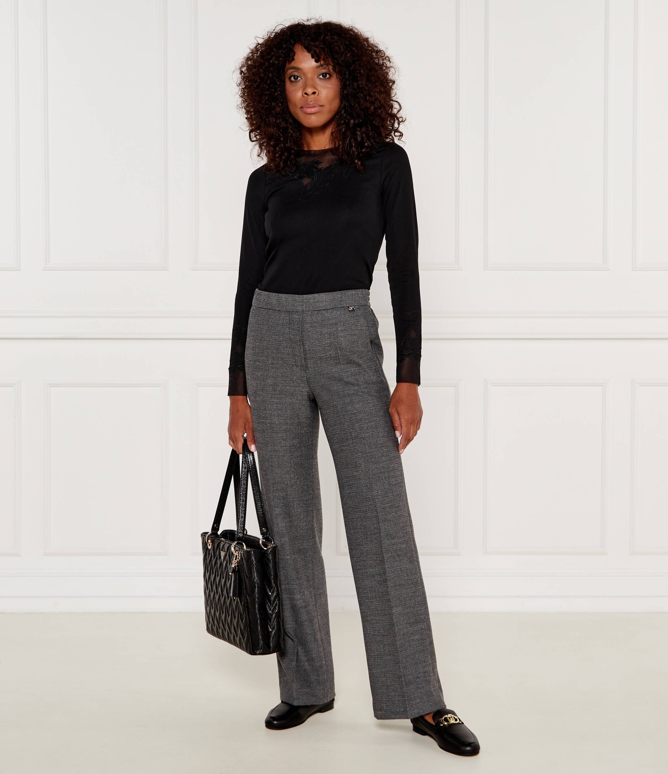 Marc Cain Pantaloni | regular fit cu adaos de lână