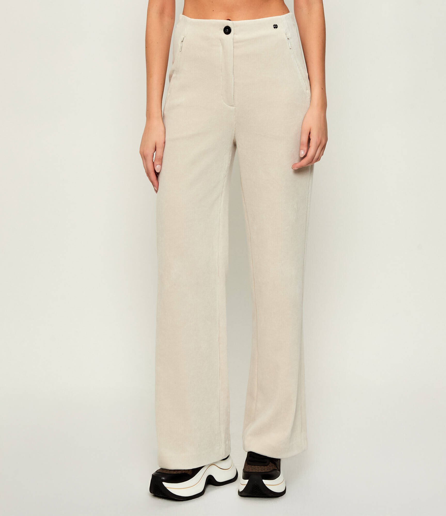 Marc Cain Pantaloni WELKOM | Relaxed fit | high waist | catifea reiată