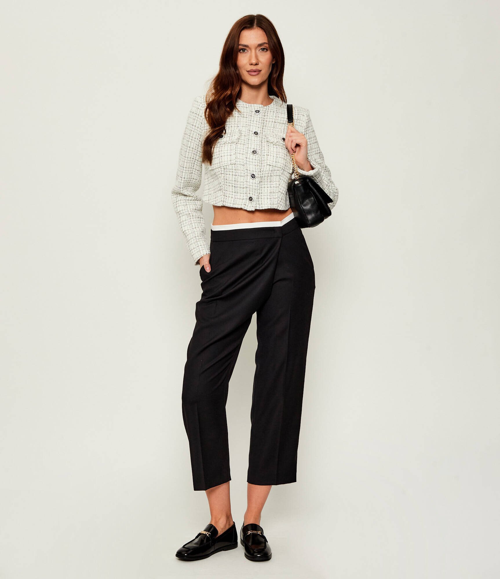 Marc Cain Pantaloni WELS | Loose fit cu adaos de lână