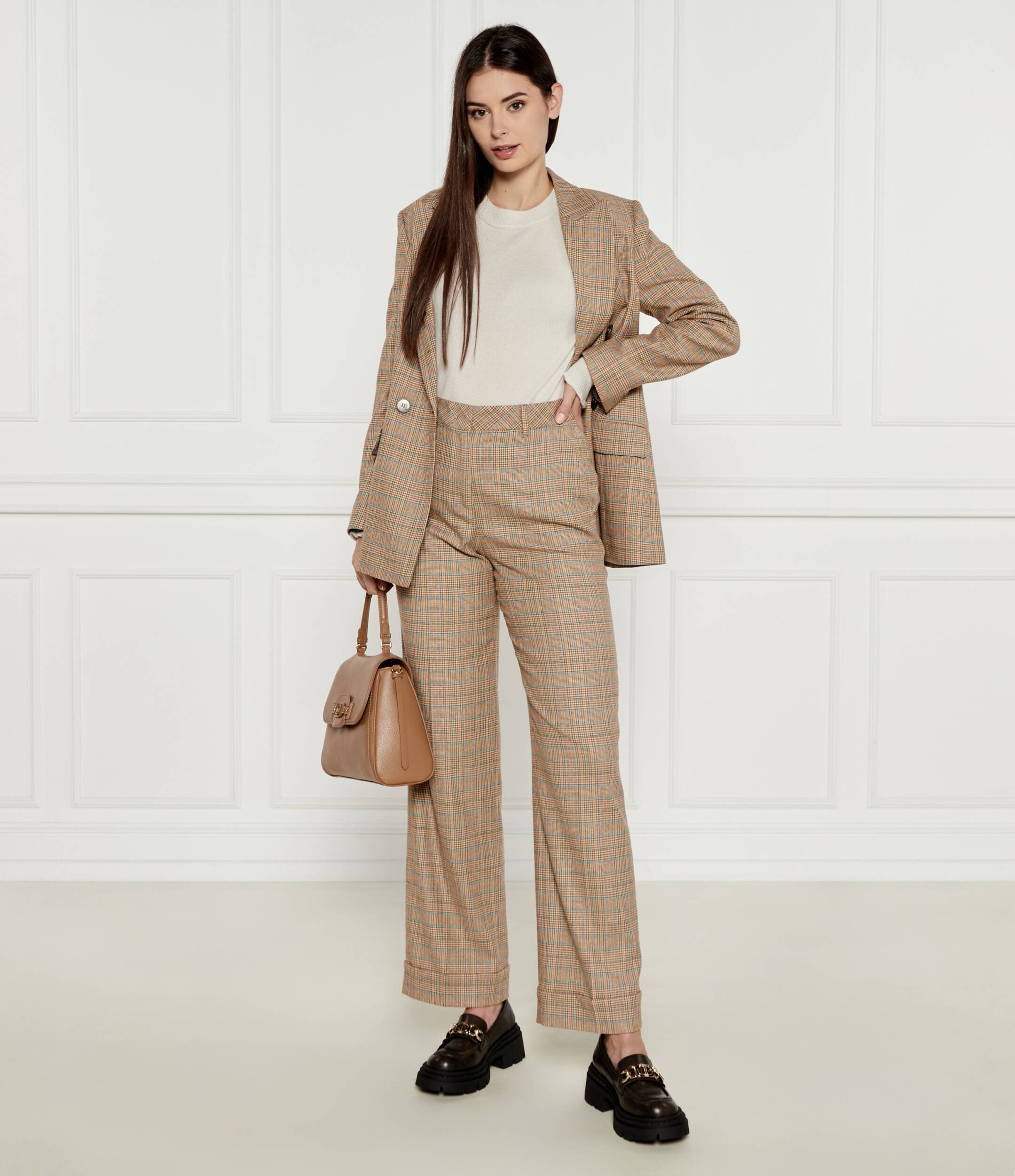 Marc Cain Pantaloni Wukari| flare fit cu adaos de lână