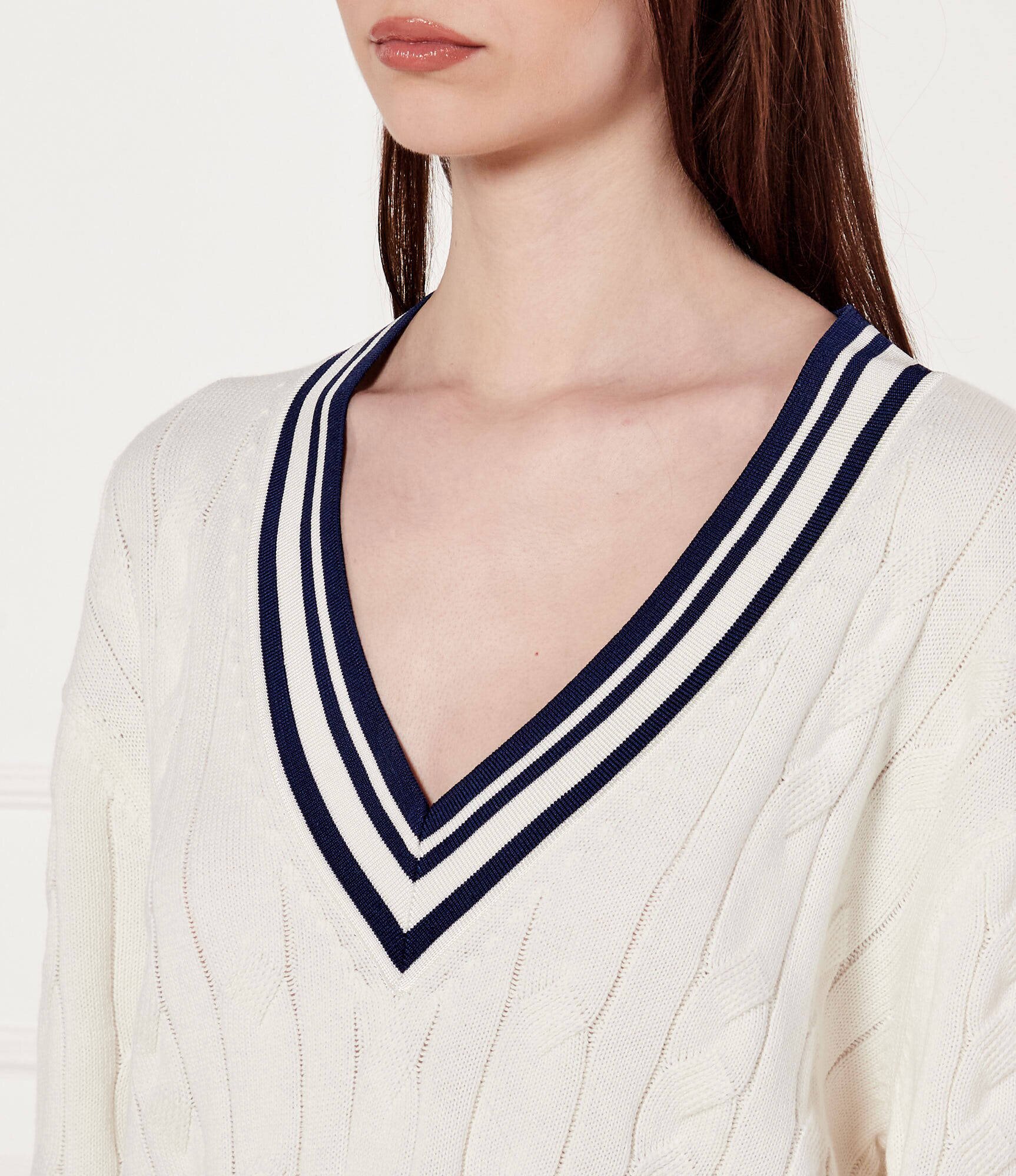 Marc Cain Pulover | Relaxed fit | cu adaos de mătase și cașmir