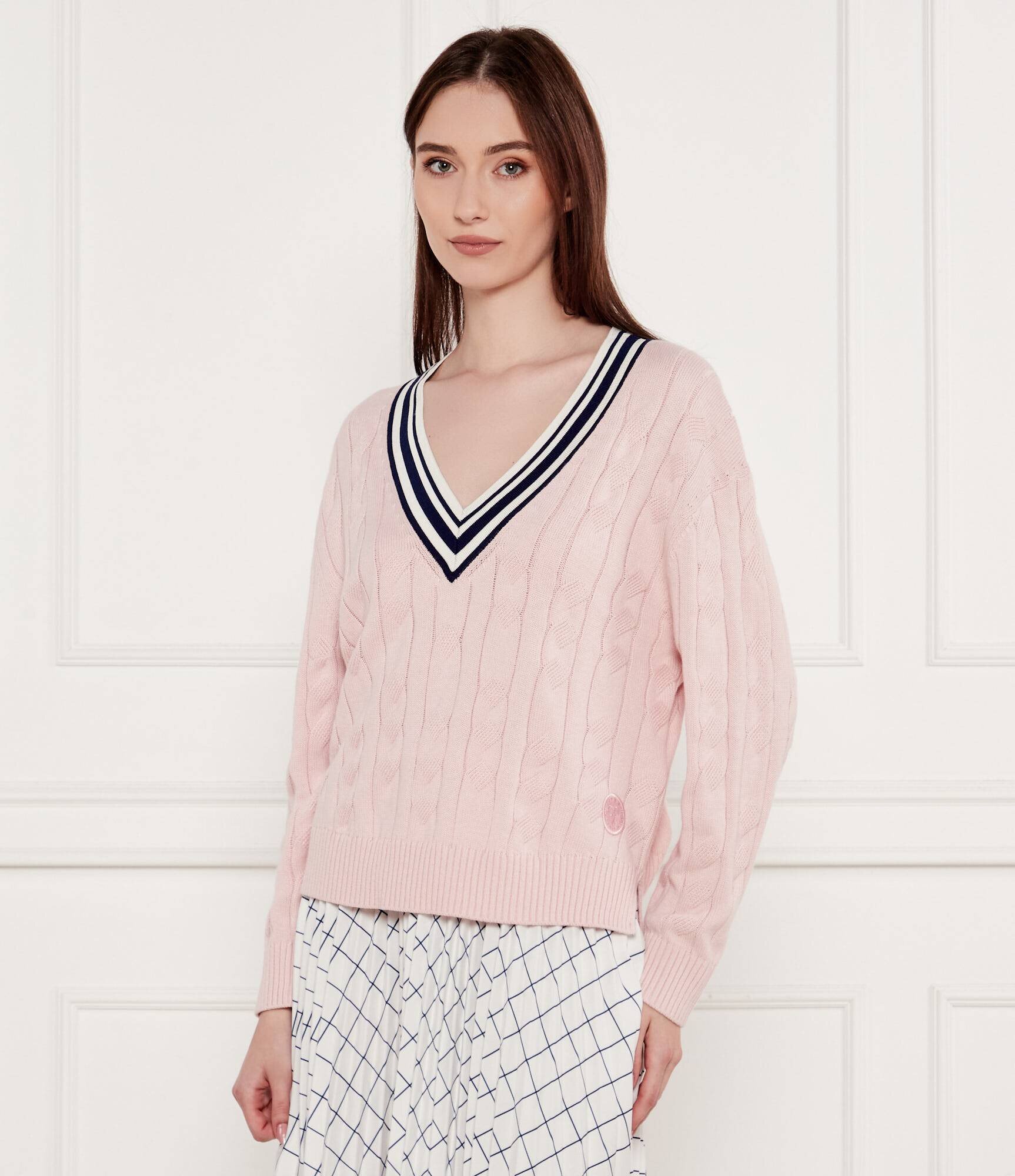 Marc Cain Pulover | Relaxed fit | cu adaos de mătase și cașmir