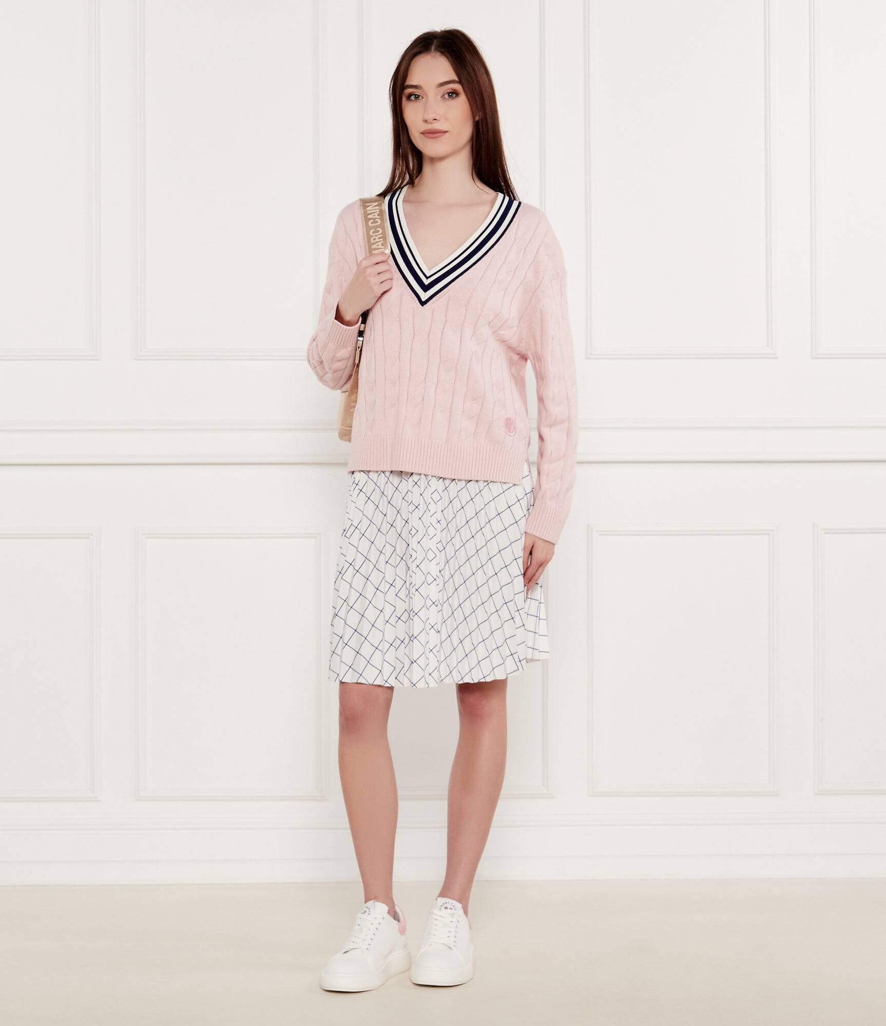 Marc Cain Pulover | Relaxed fit | cu adaos de mătase și cașmir