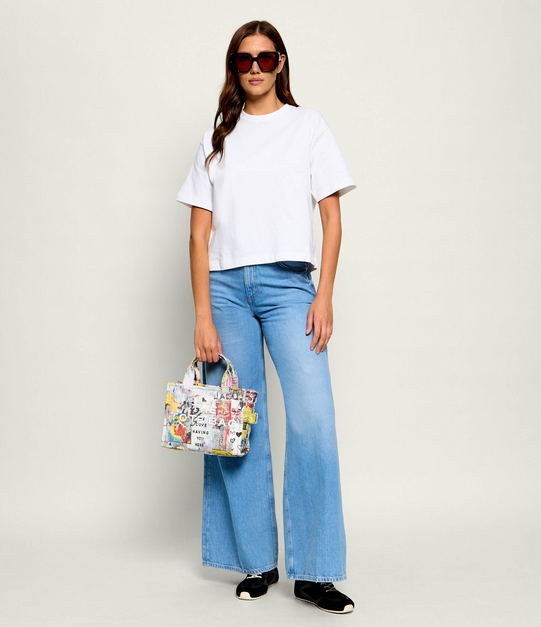 Marc Jacobs Cufăr The Pop Americana Canvas Small Tote Bag