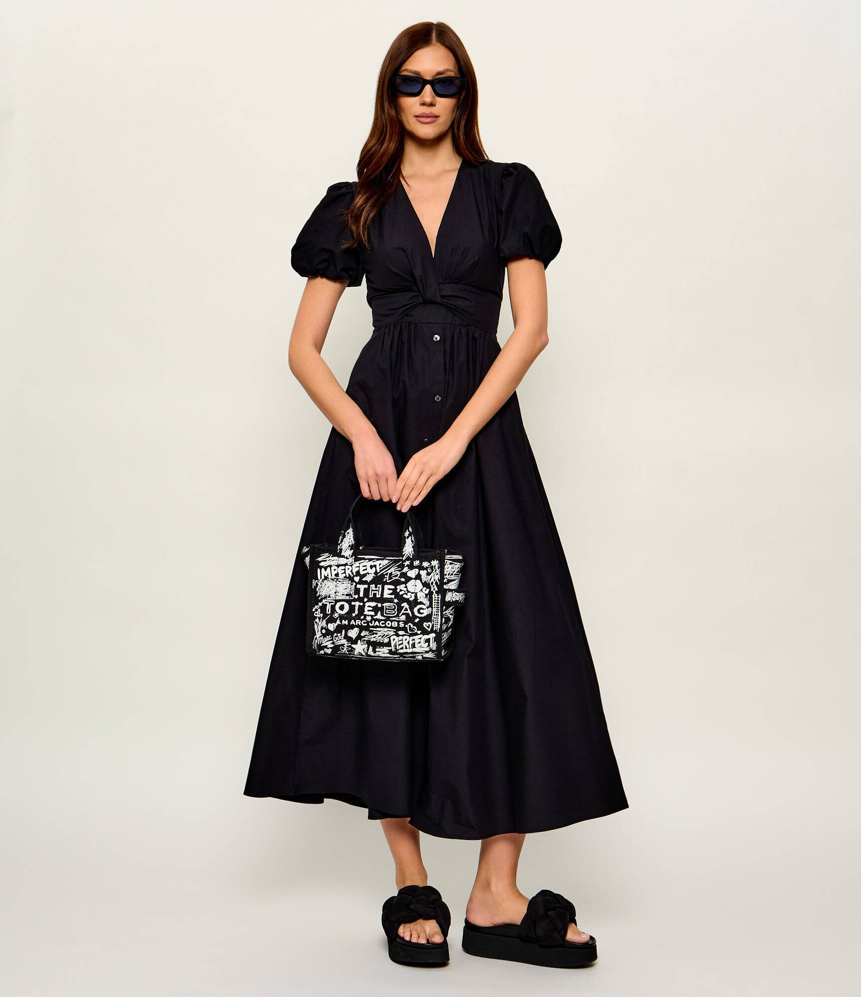 Marc Jacobs Cufăr The Punk Scribble Canvas Small Tote Bag