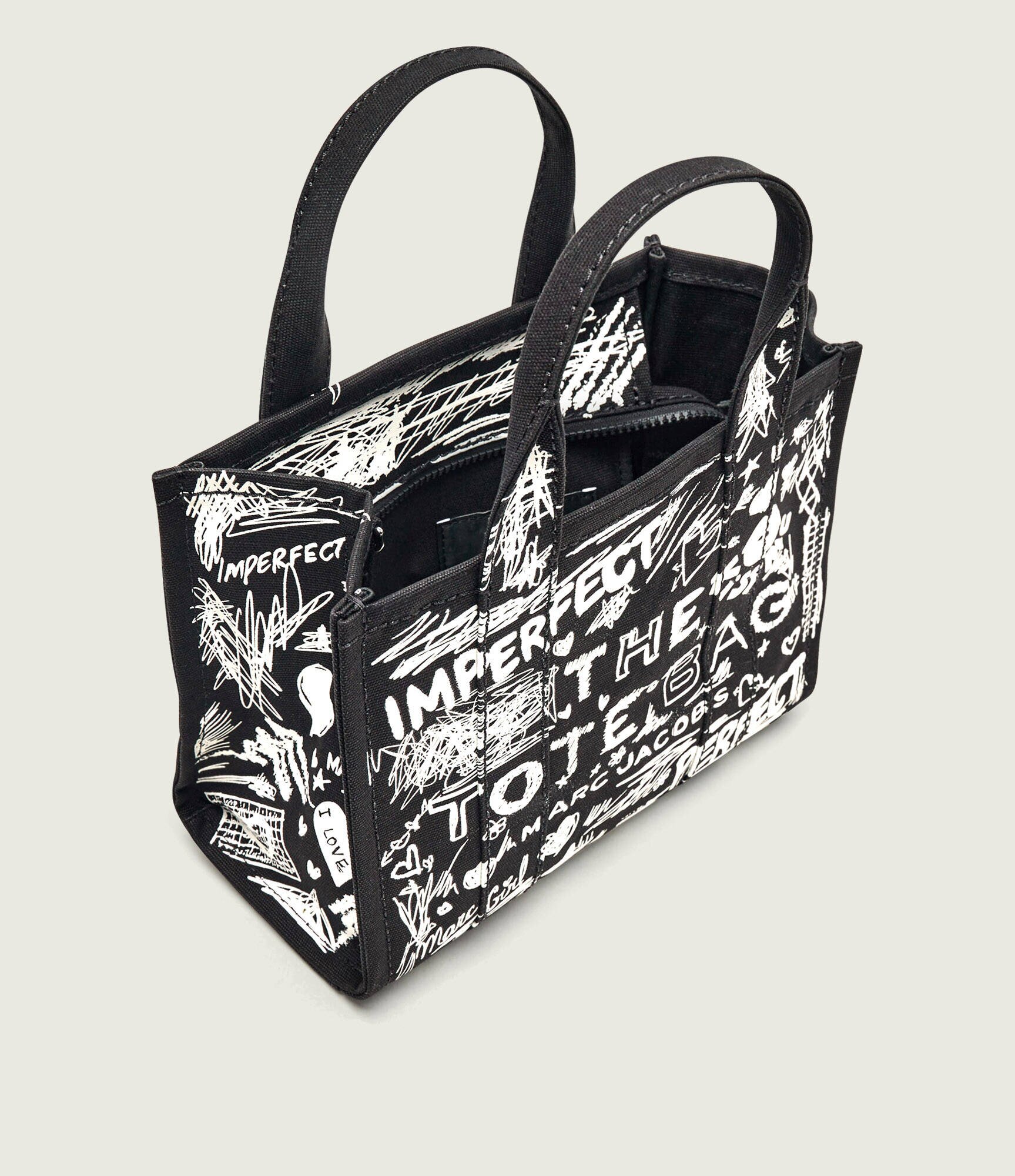 Marc Jacobs Cufăr The Punk Scribble Canvas Small Tote Bag