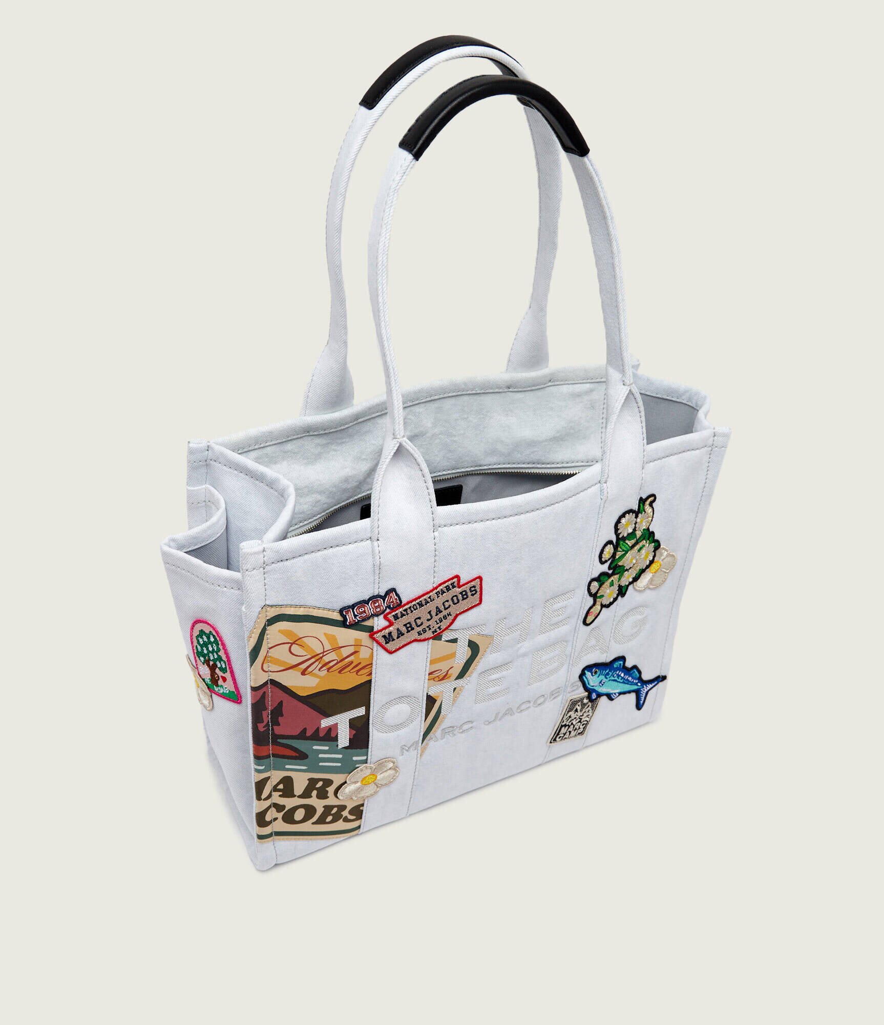 Marc Jacobs De blugi geantă shopper The Large Tote Camp Patchwork Denim Tote Bag