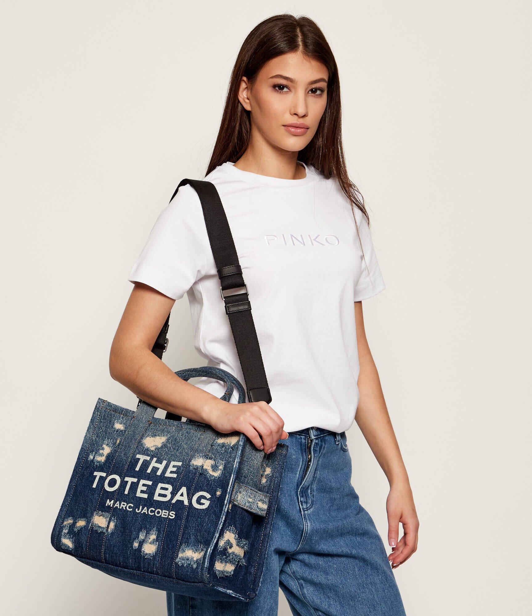 Marc Jacobs De blugi geantă shopper The Rip and Repair Denim Medium Tote Bag