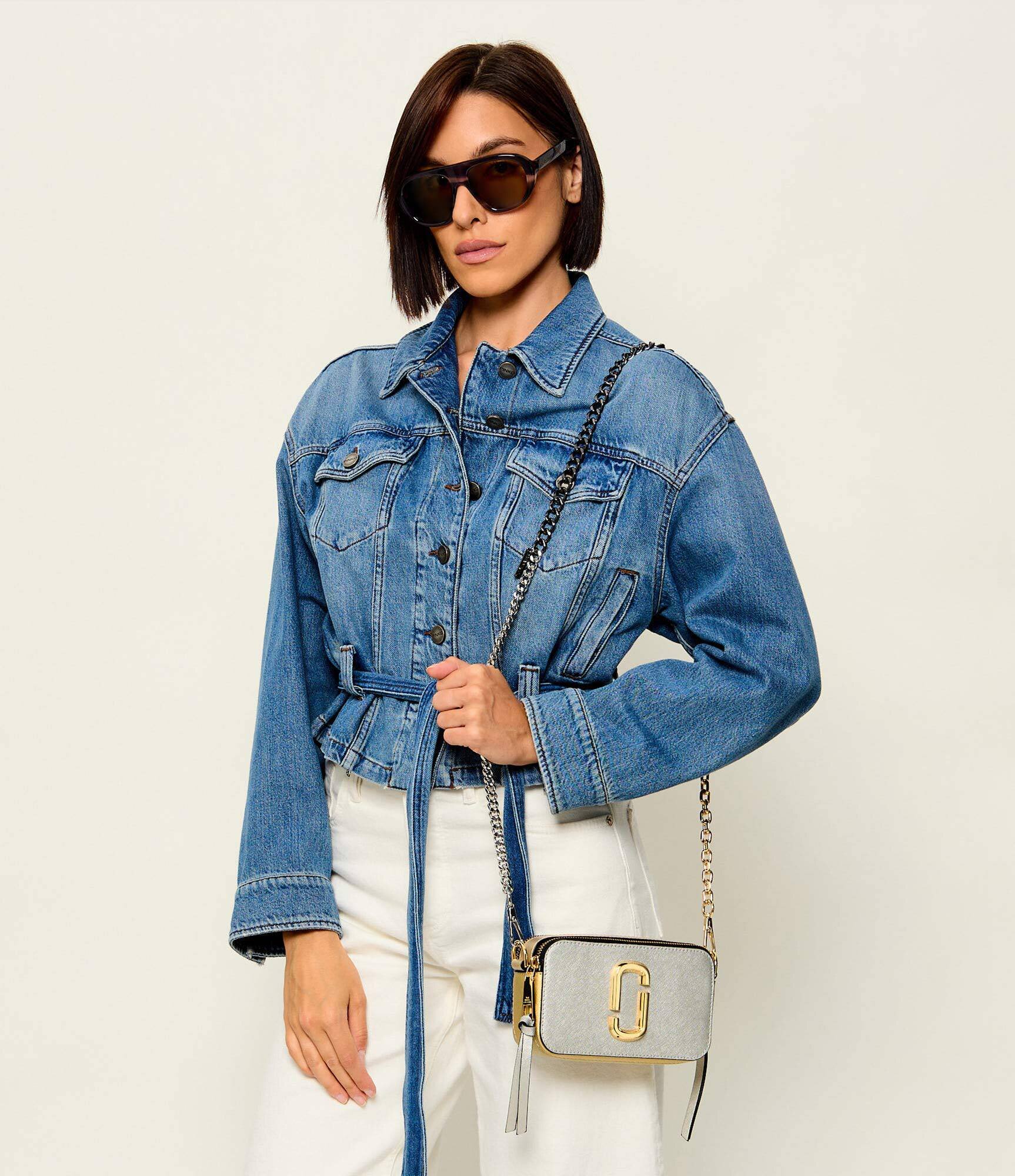 Marc Jacobs De piele geantă poștaș Metallic Cb Chain Snapshot