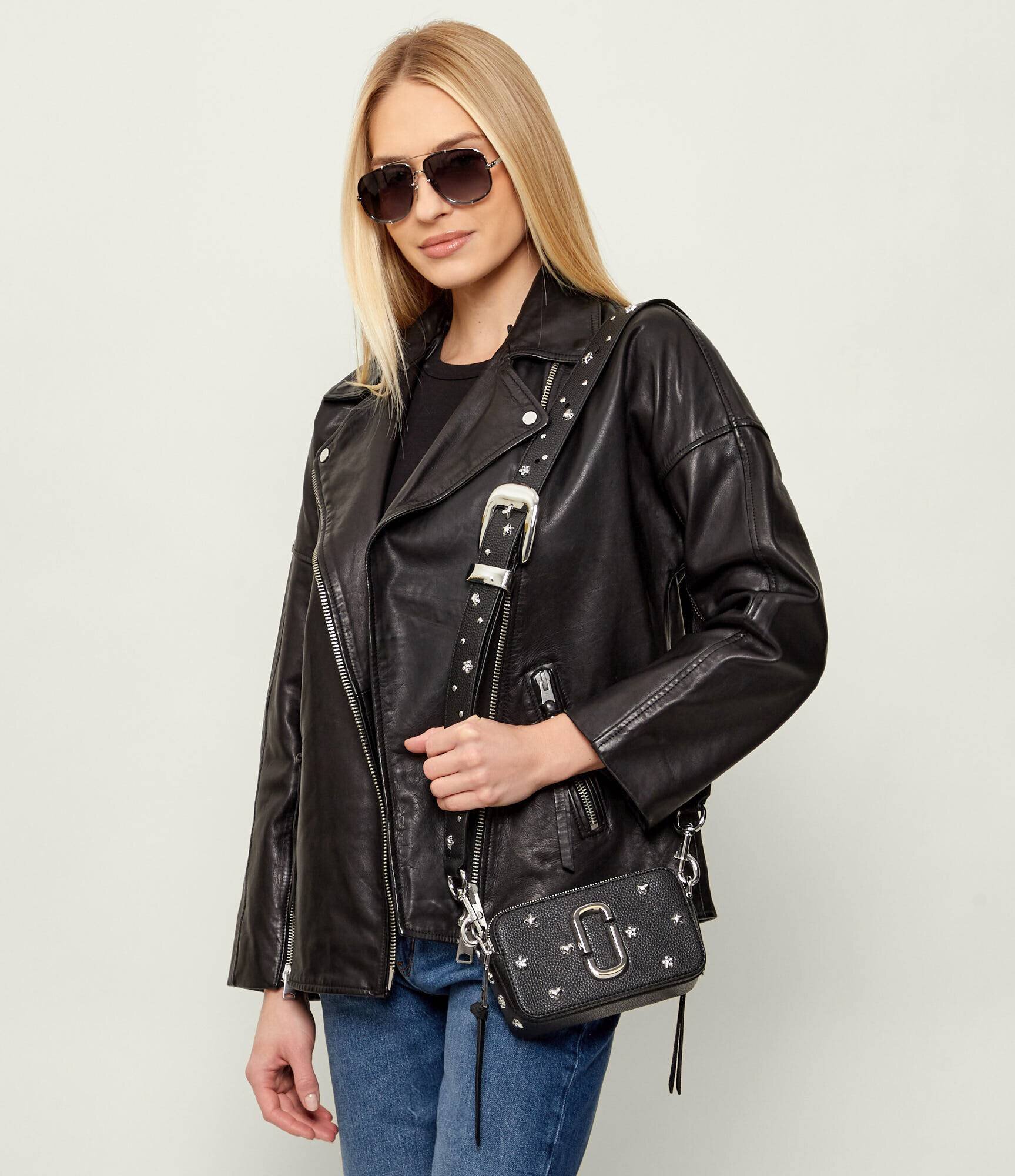 Marc Jacobs De piele geantă poștaș The Mini Icon Stud Snapshot