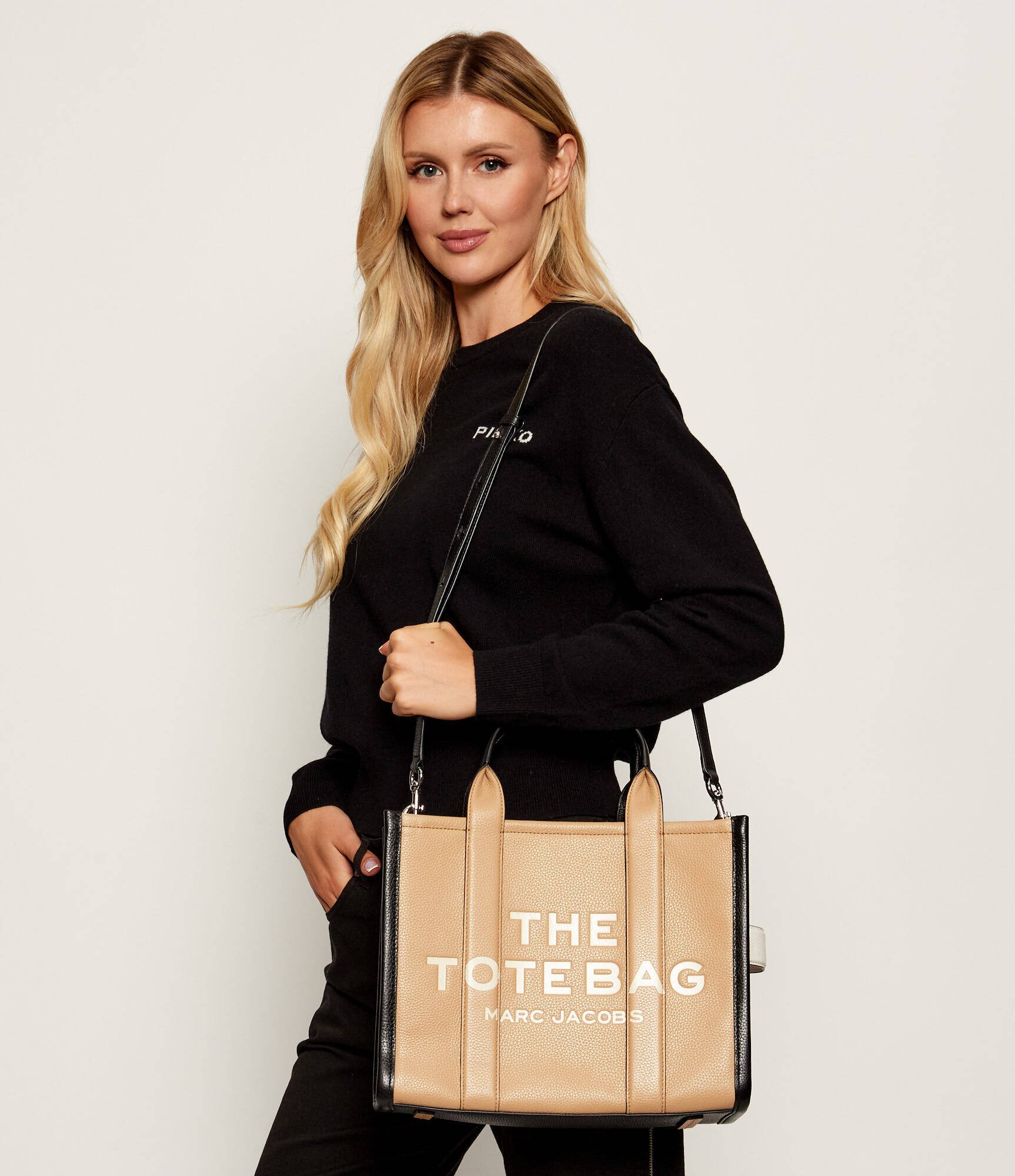 Marc Jacobs De piele geantă shopper The Colorblock Medium Tote Bag