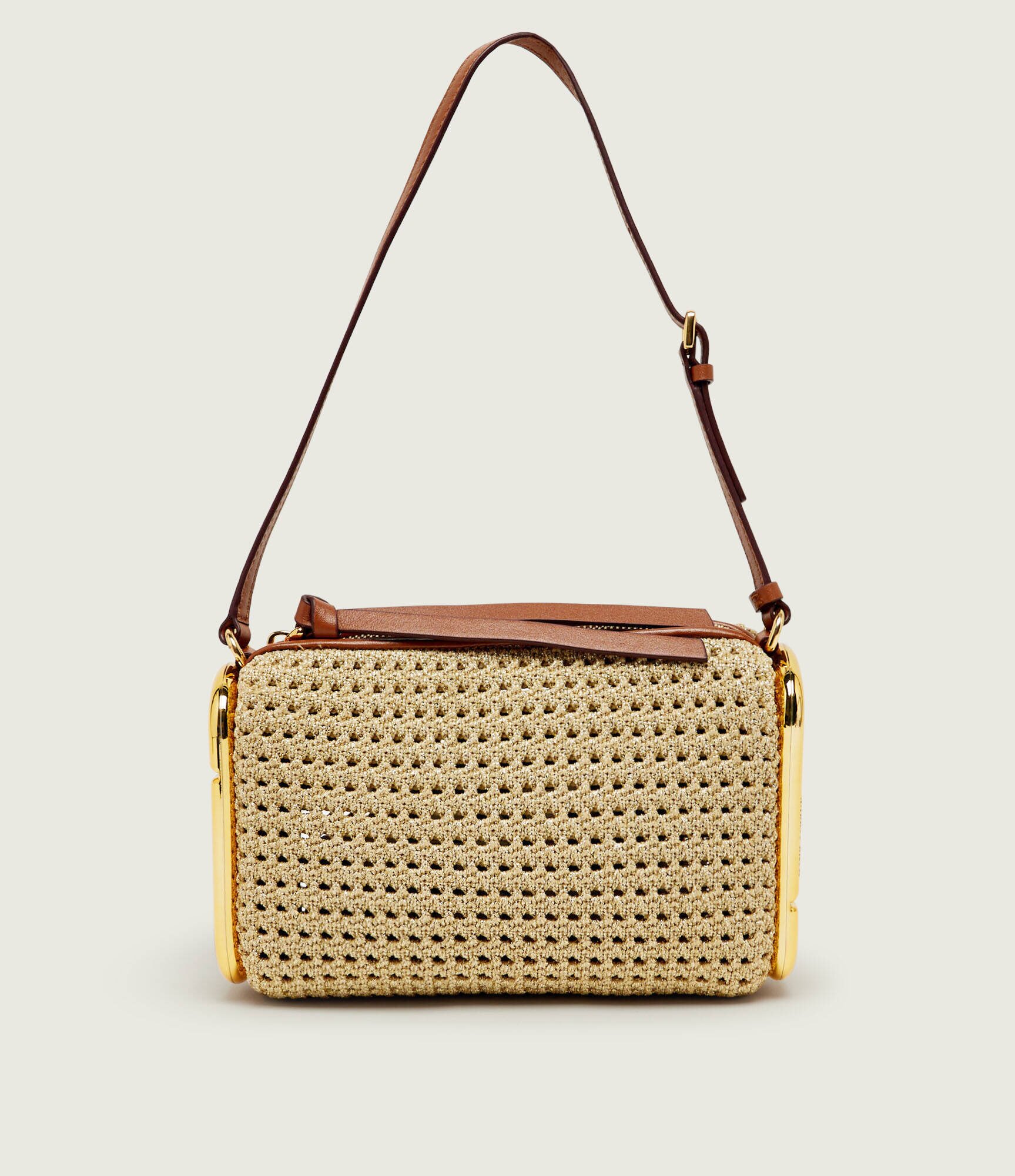 Marc Jacobs Geantă pe umăr Scene Small Shoulder Bag In Crochet cu adaos de piele